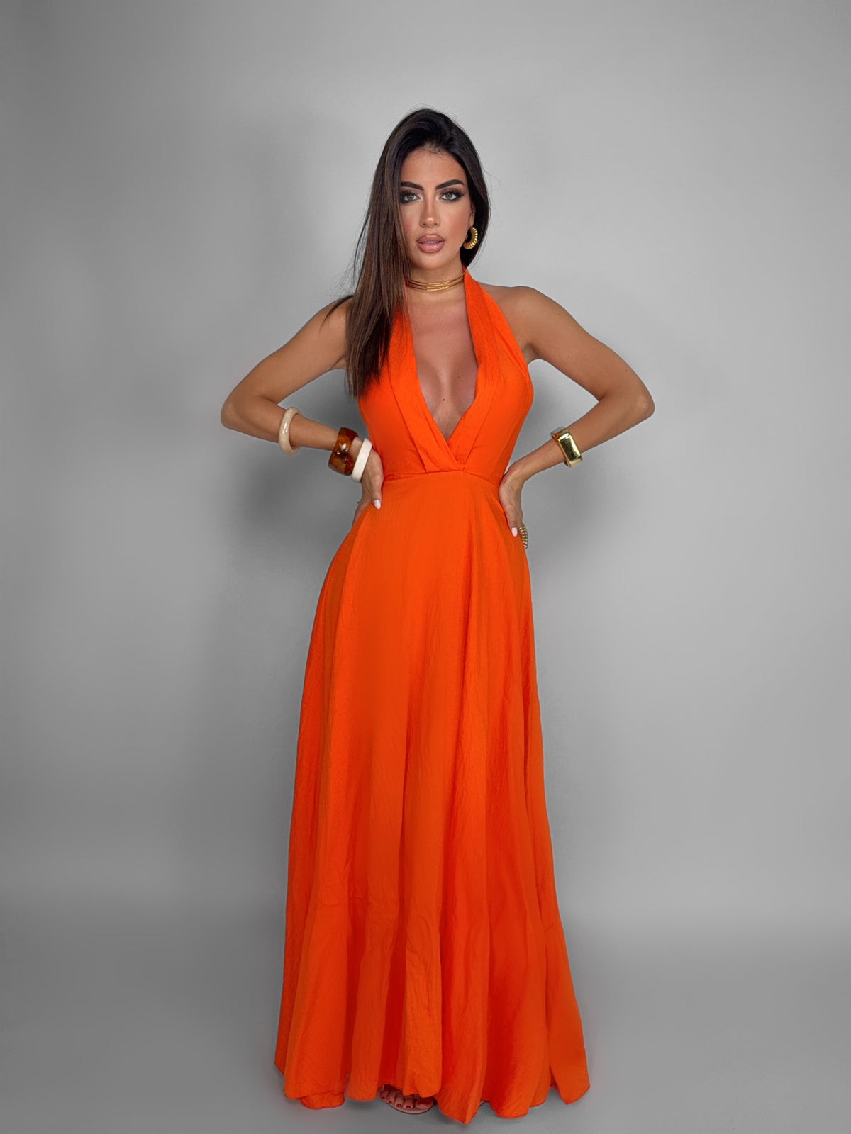 Abito Venus Maxi-Orange