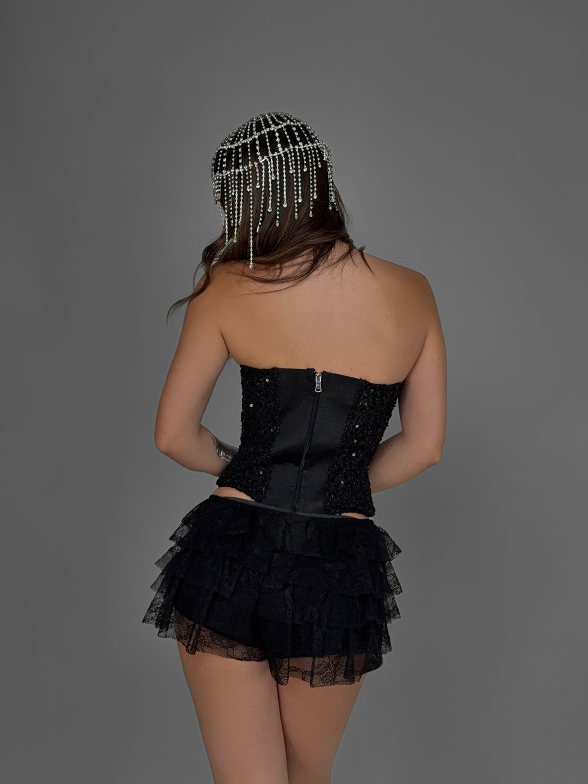 Corset Glam Sparkle-Black