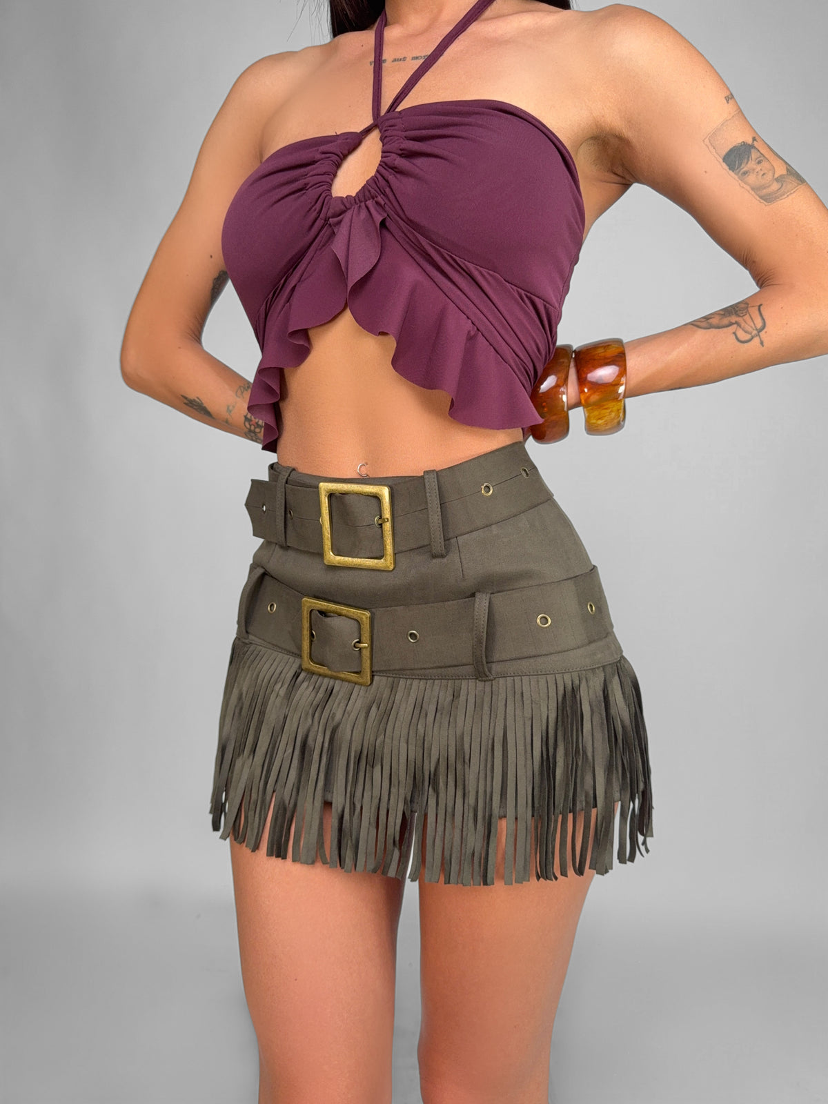 Gonna Grace Fringe-Khaki
