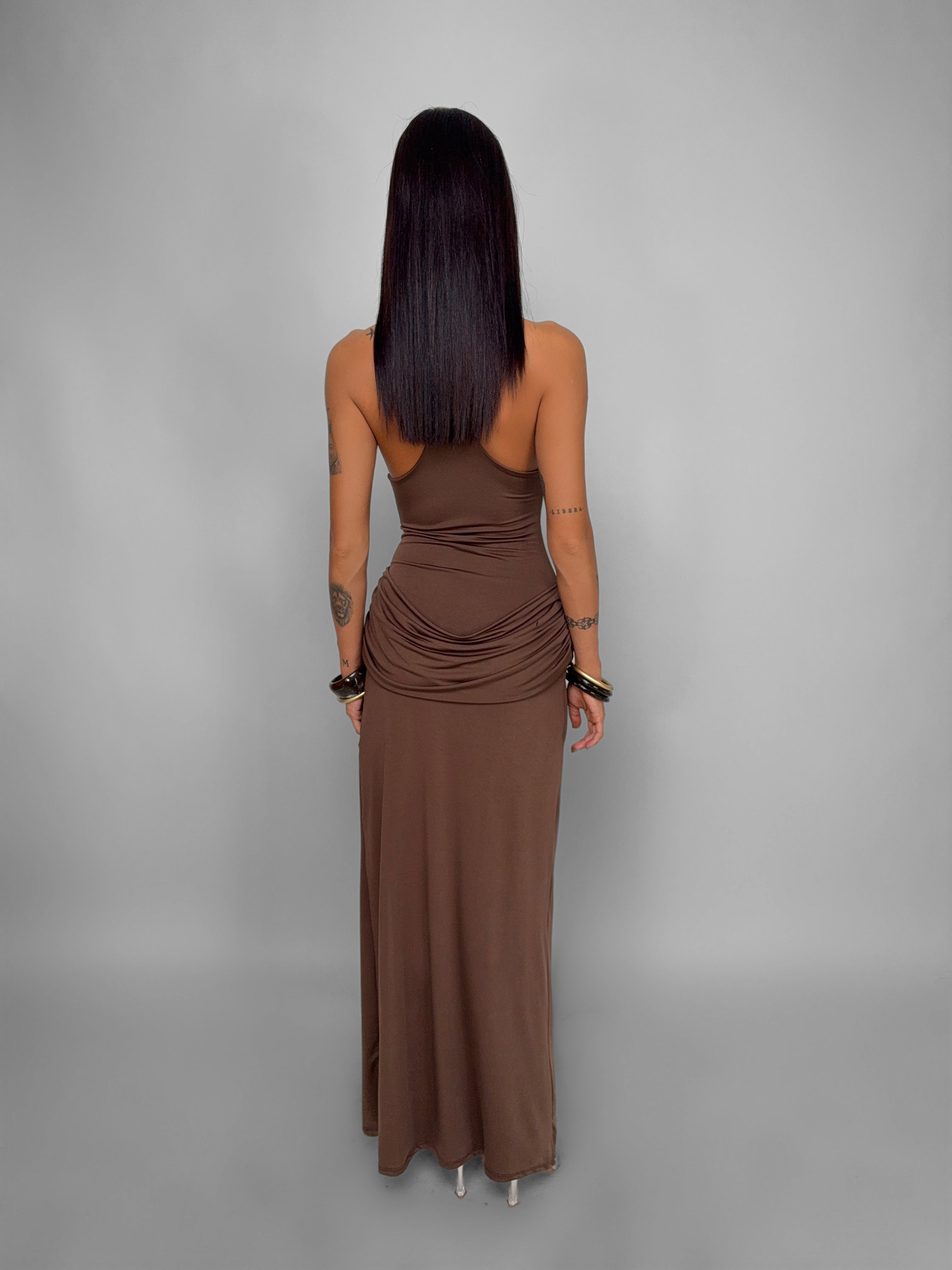 Dramatic Slit Dress - White