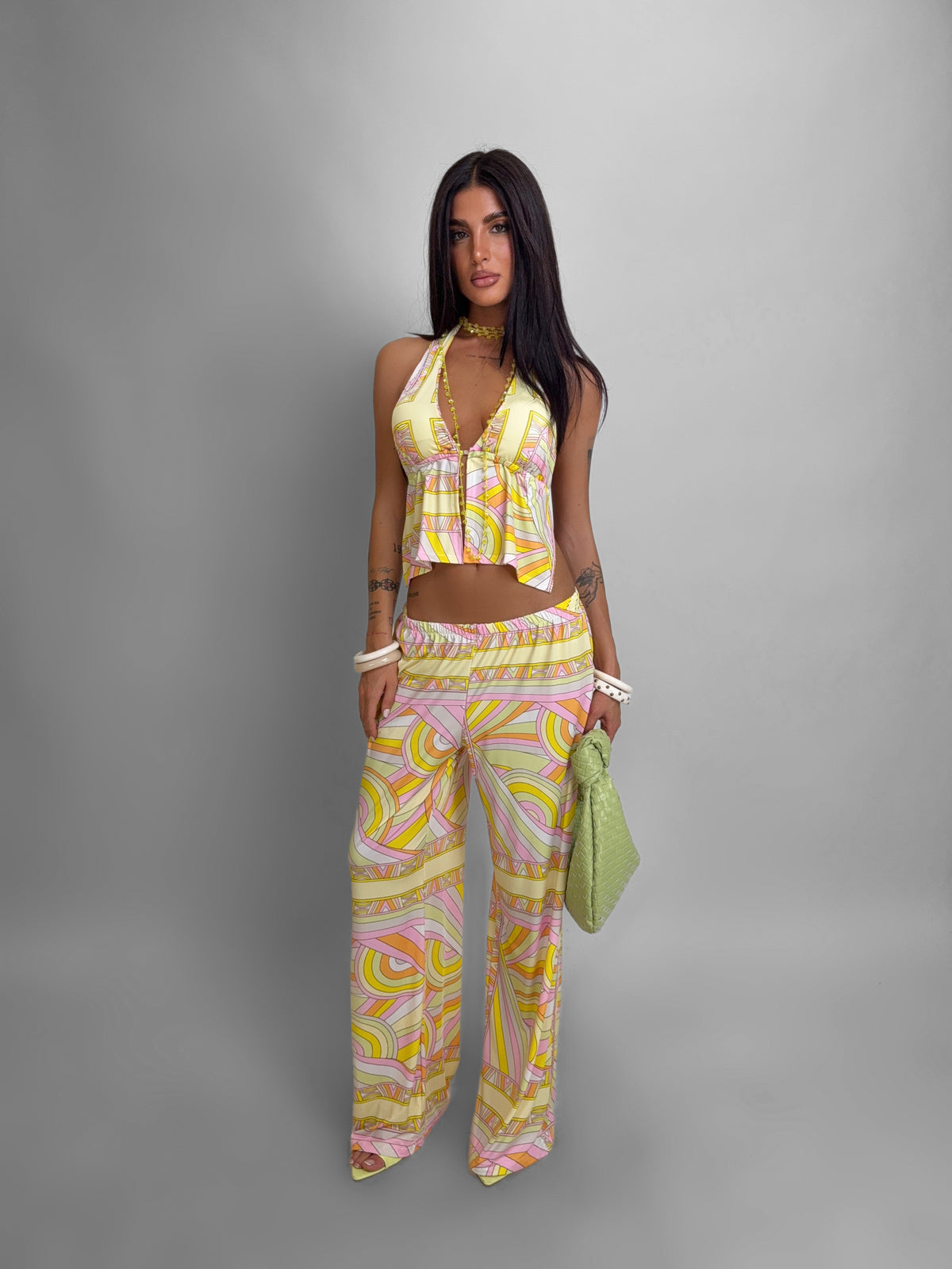 Co-ord Set Geo Icon-Yellow