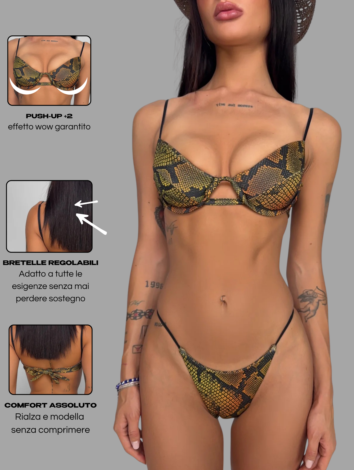Bikini Balconcino Push-Up-Pitonato-Brasiliana