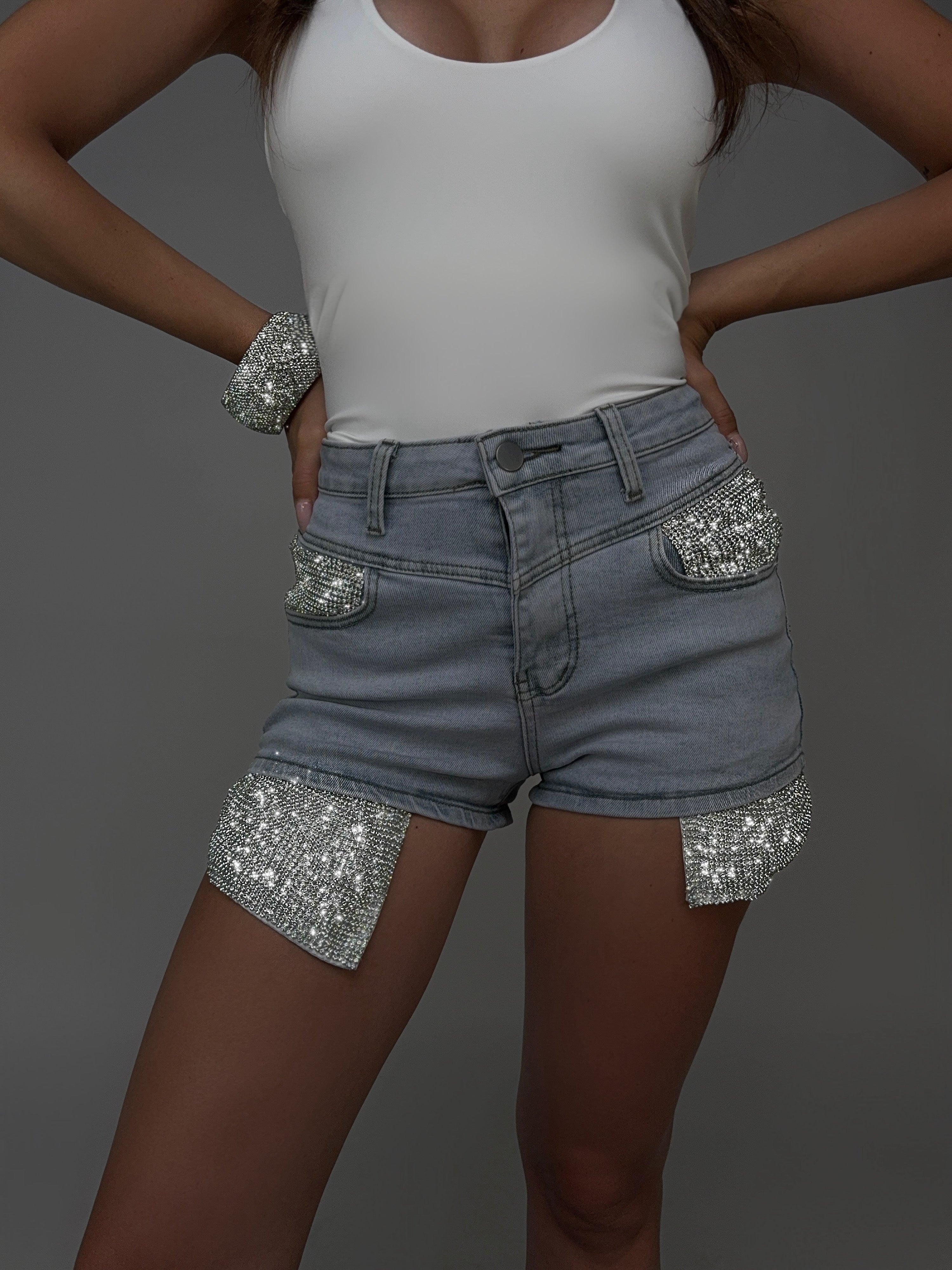 Shorts Sparkly Pocket-Denim