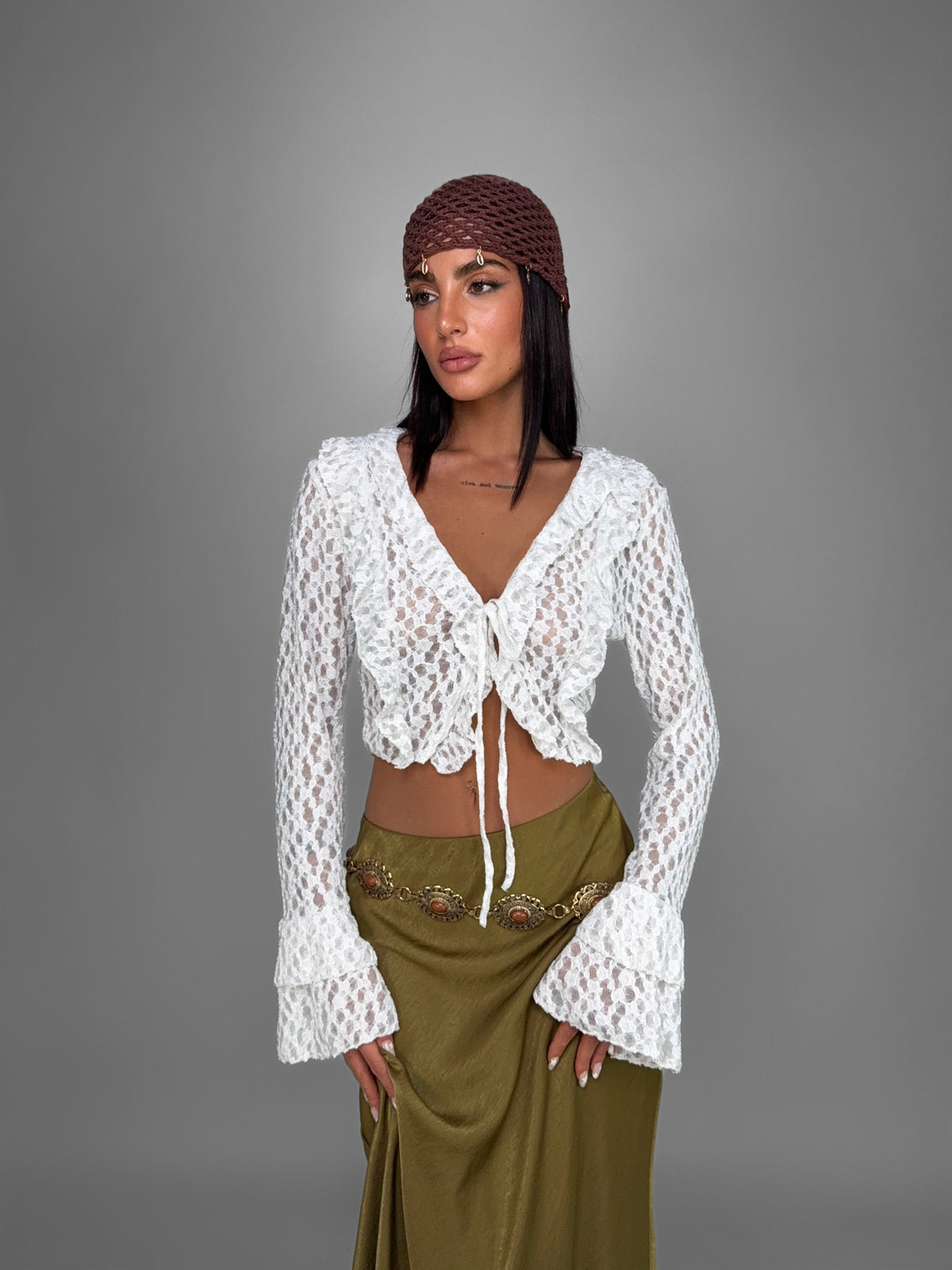 Top Lace Blossom-White