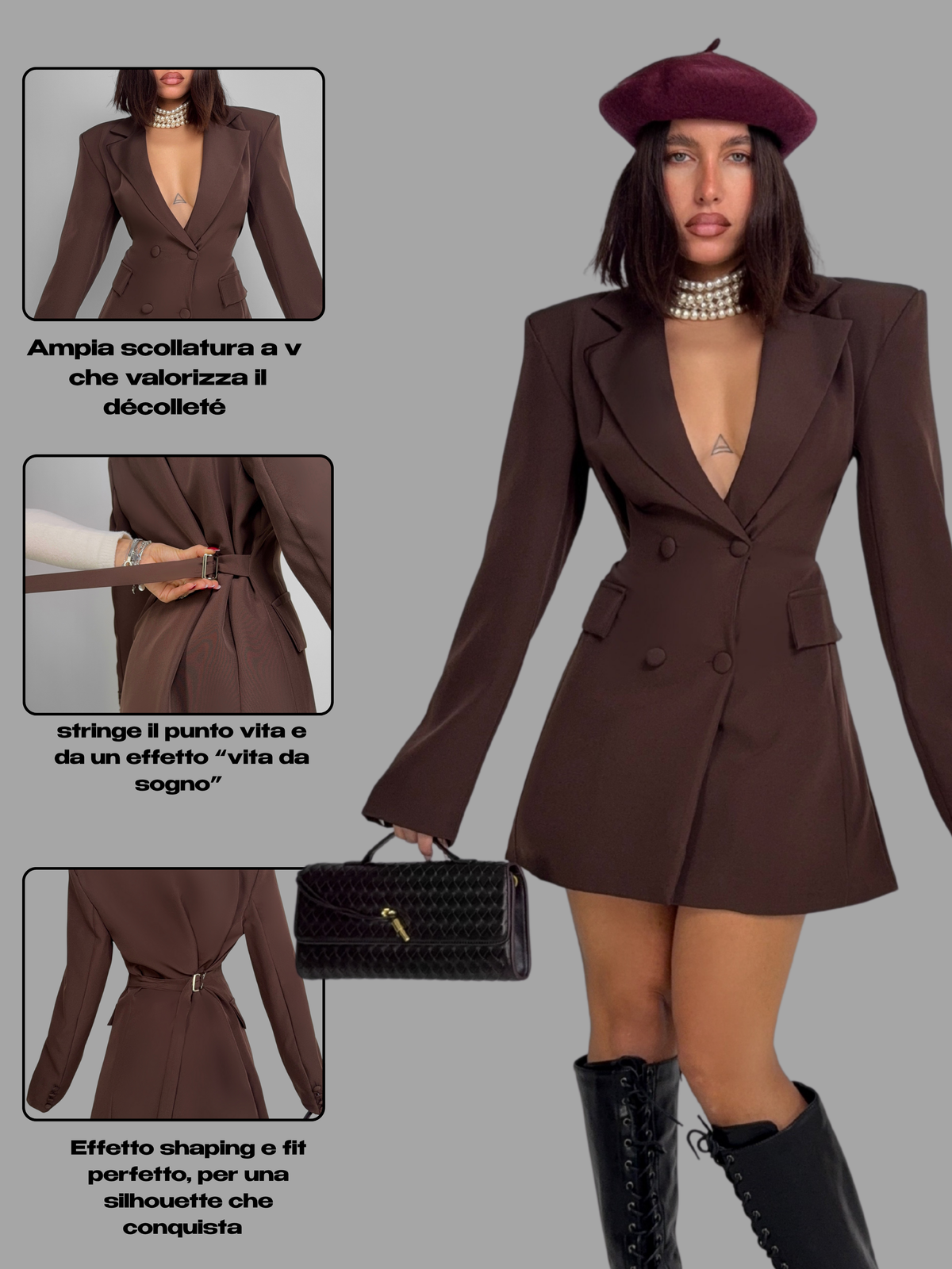 Vestido/Chaqueta Magic Shaping - Marrón