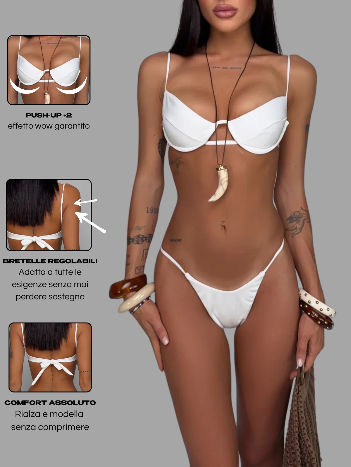 Bikini Balconcino Push-Up-White-Perizoma