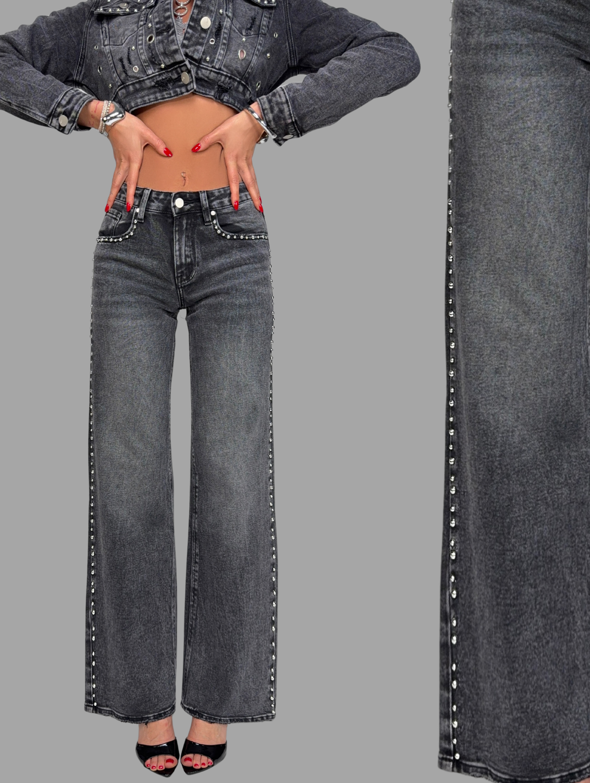 Jeans Stud Line-Grey