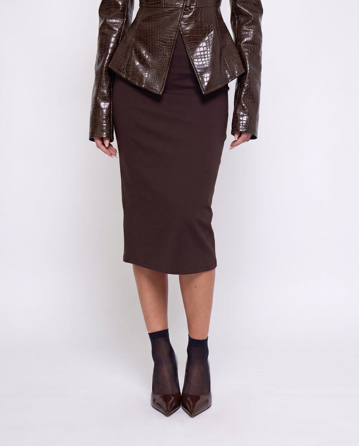 Gonna Midi Perfect Line-Brown