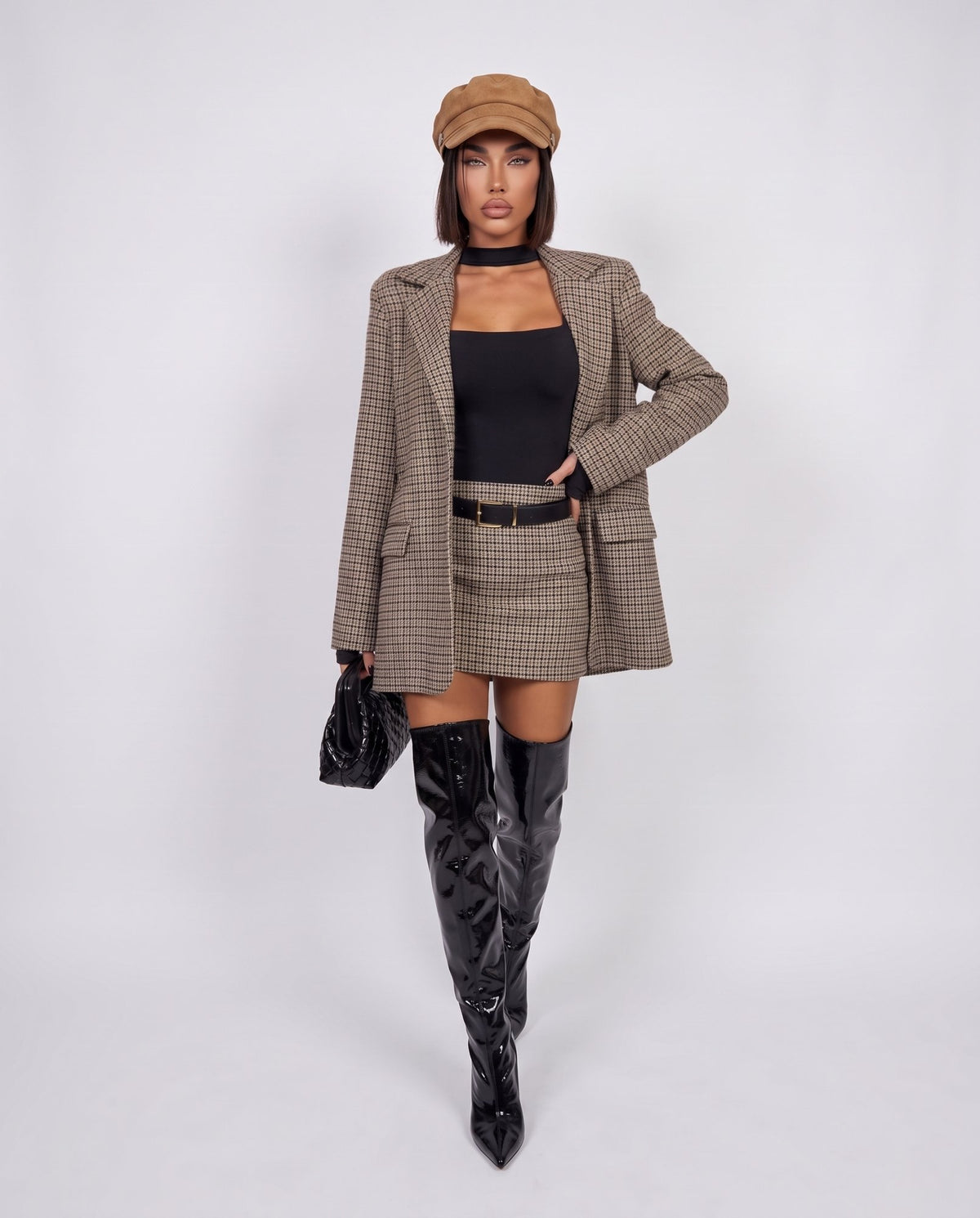 Total Look Mini Check-Beige
