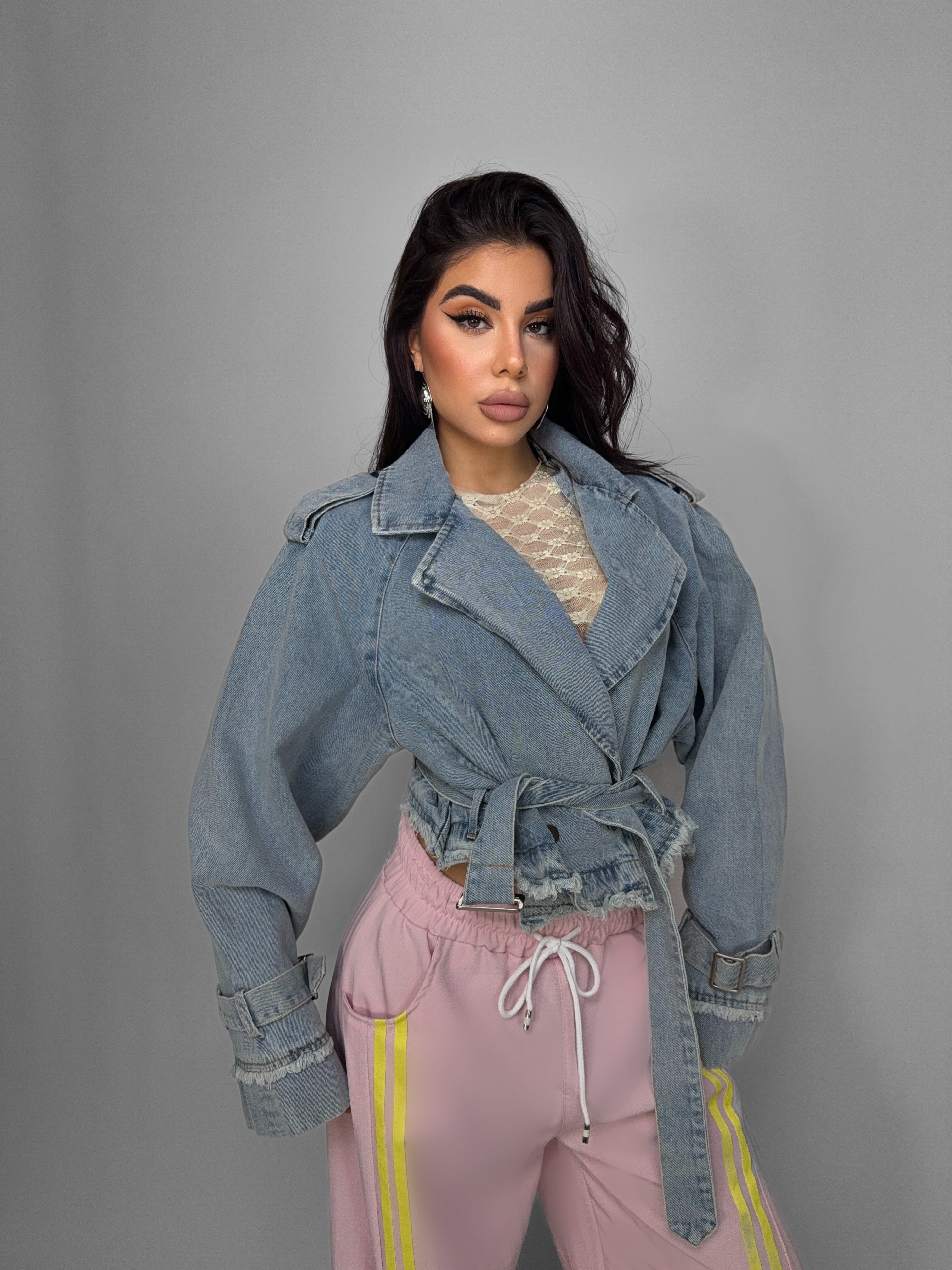 Giacchetto Denim Ruched
