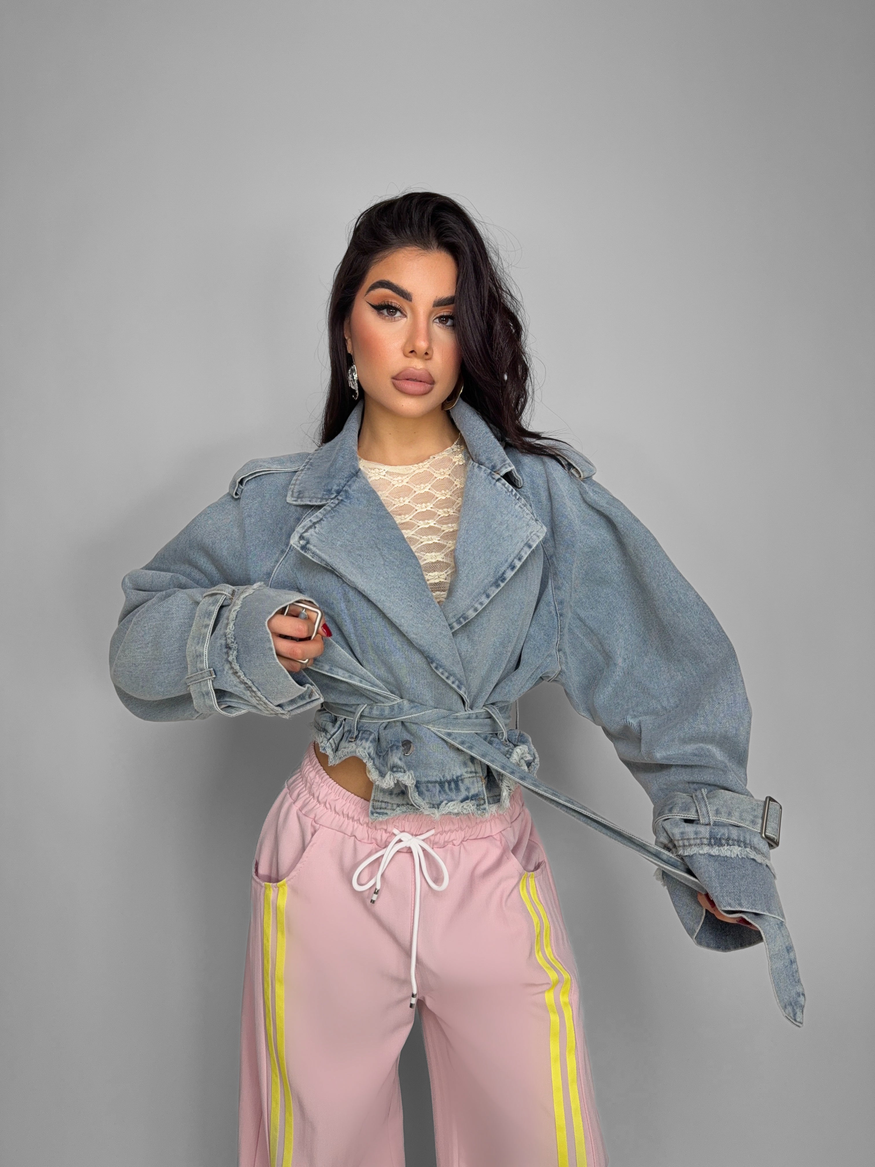 Giacchetto Denim Ruched
