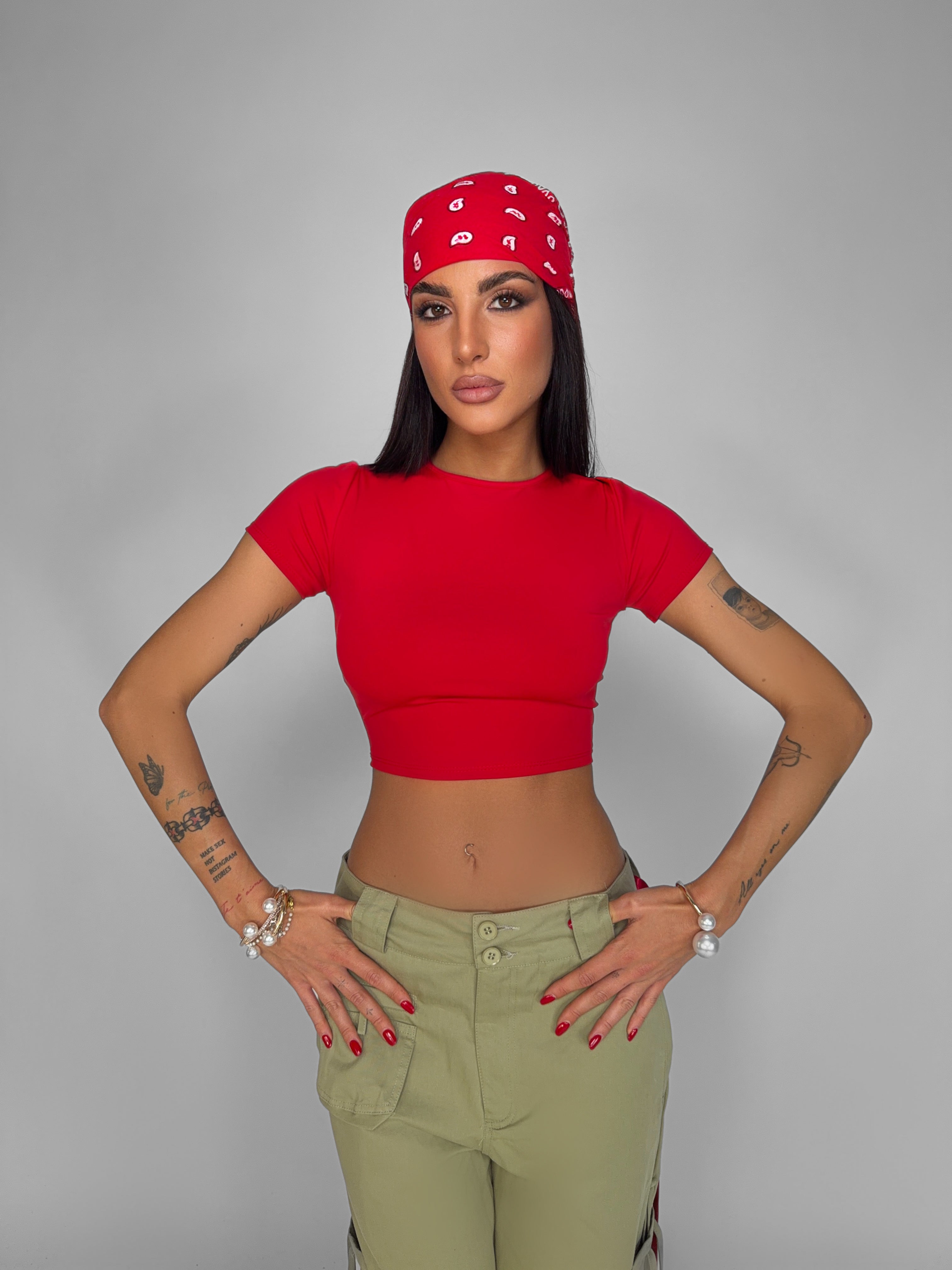 Top Back Tie-Red