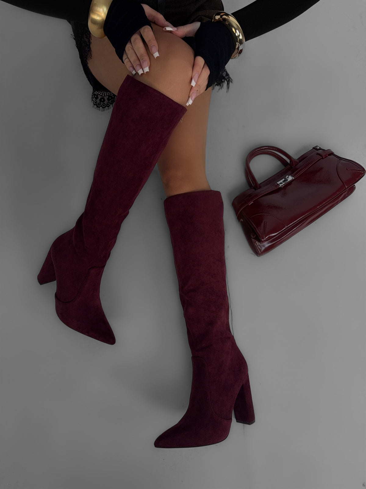 Suede Boot-Wine