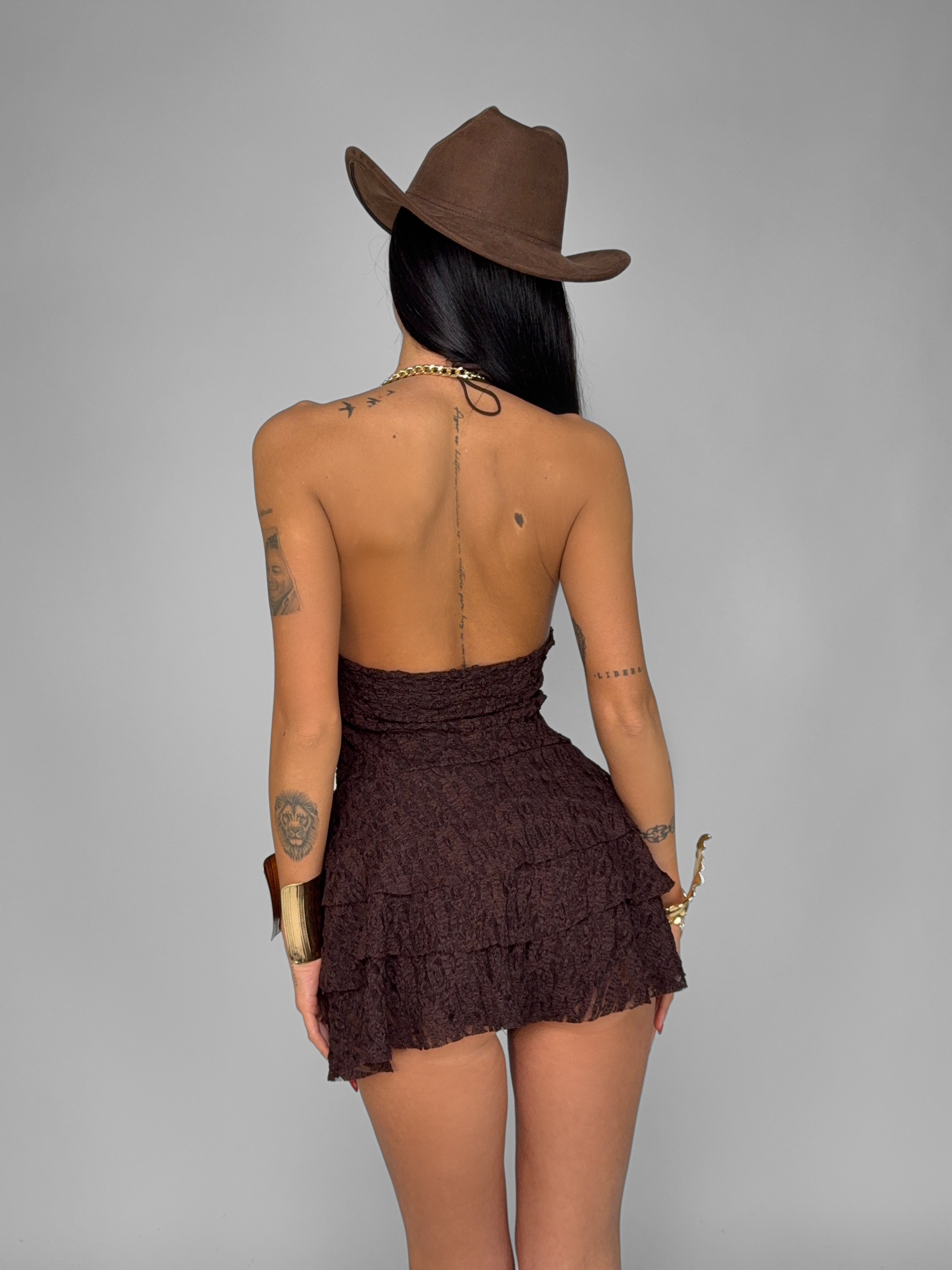 Lace Suit-Brown
