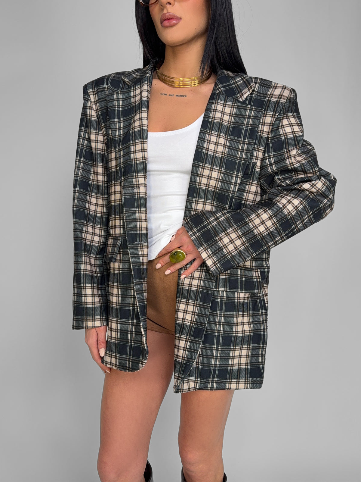 Giacca Tartan Grid-Blue