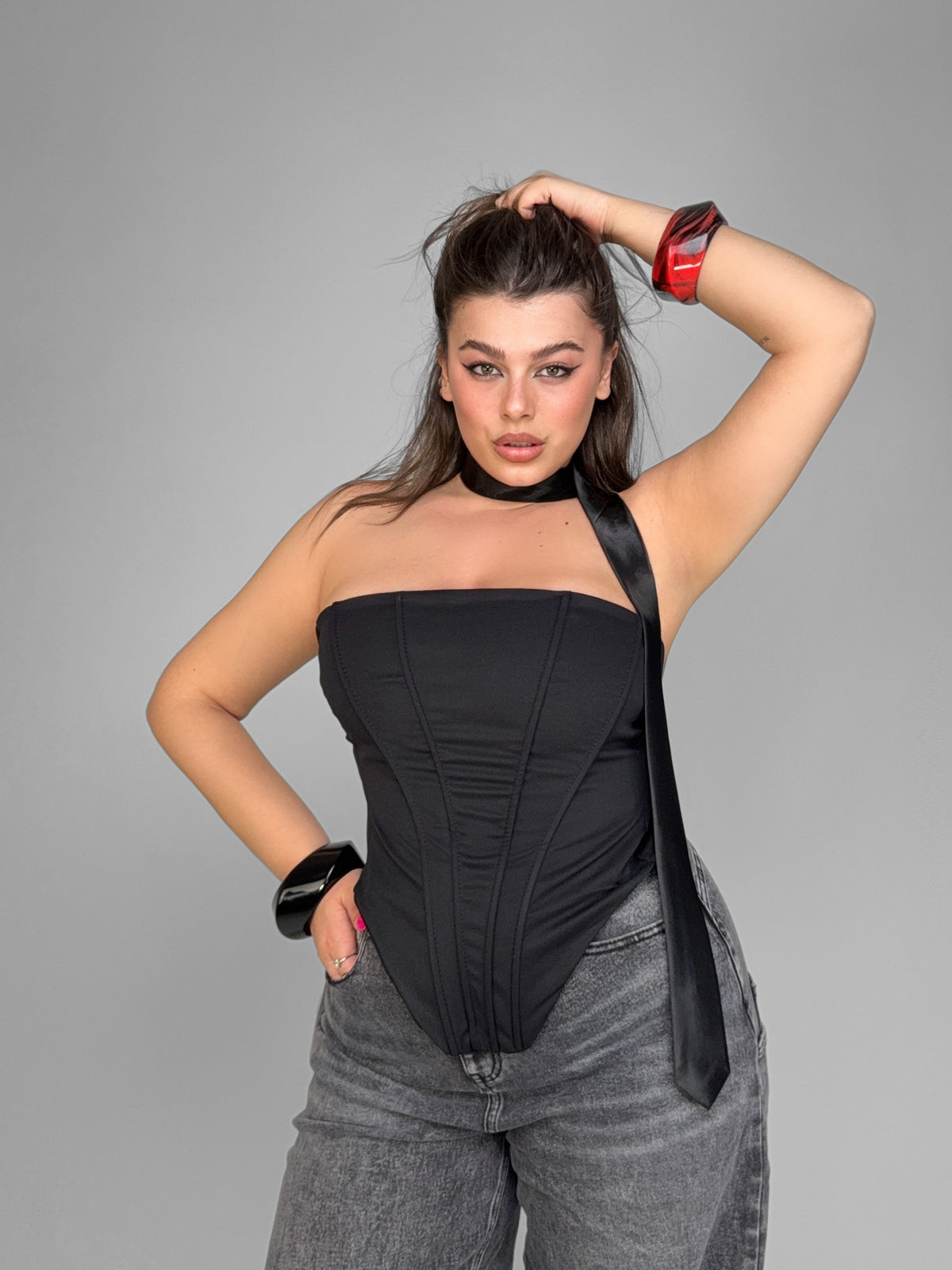 CURVY FIT - Corset Core Shape-Black