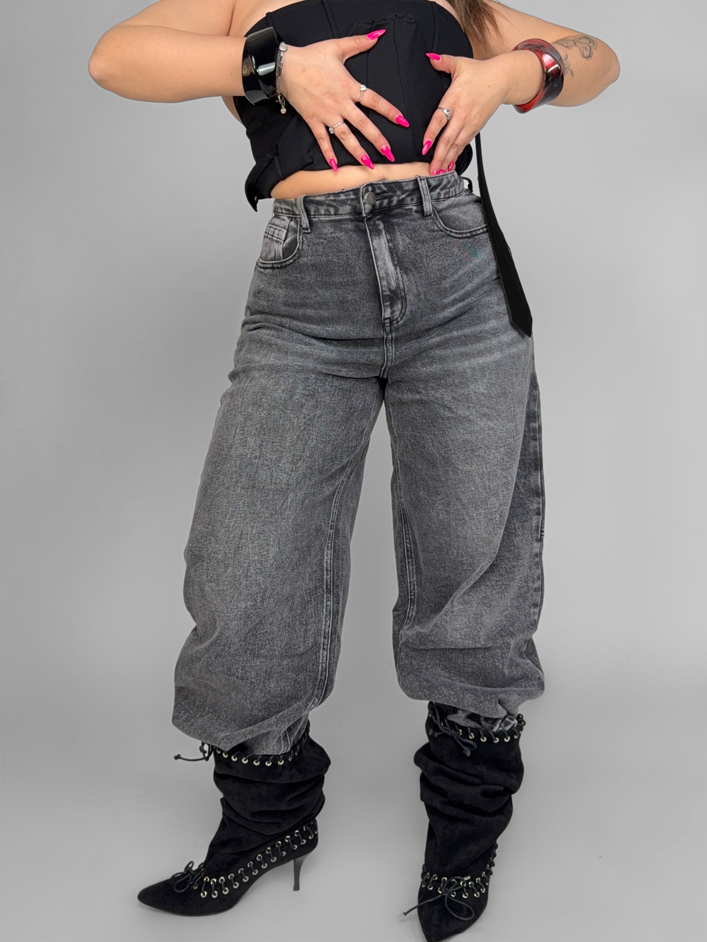 CURVY FIT - Jeans Smoke Denim