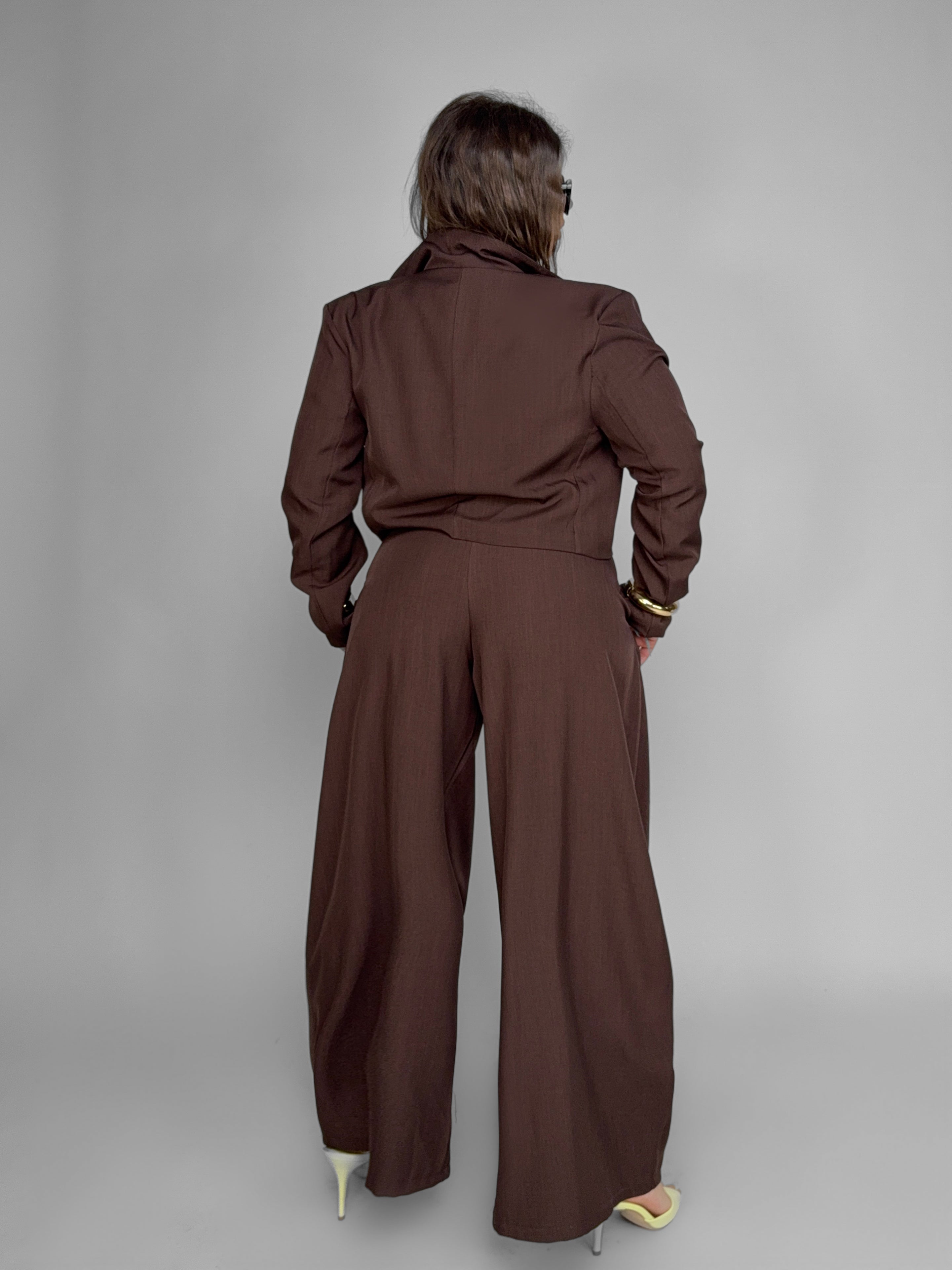 CURVY FIT - Brown Shaped Trousers