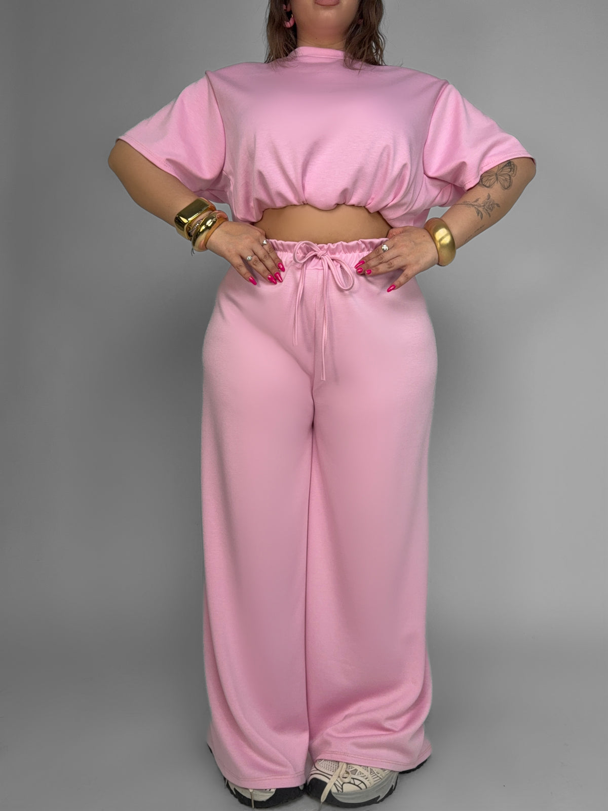 CURVY FIT - Classic Chic Trousers-Pink
