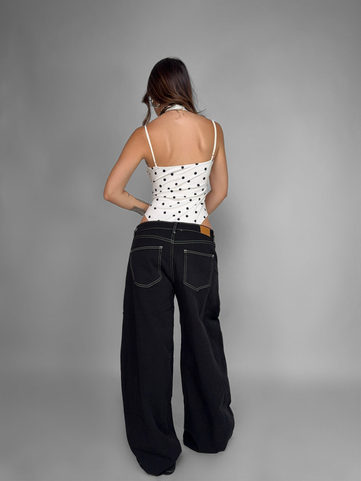 Body Polka Dot Lace-White