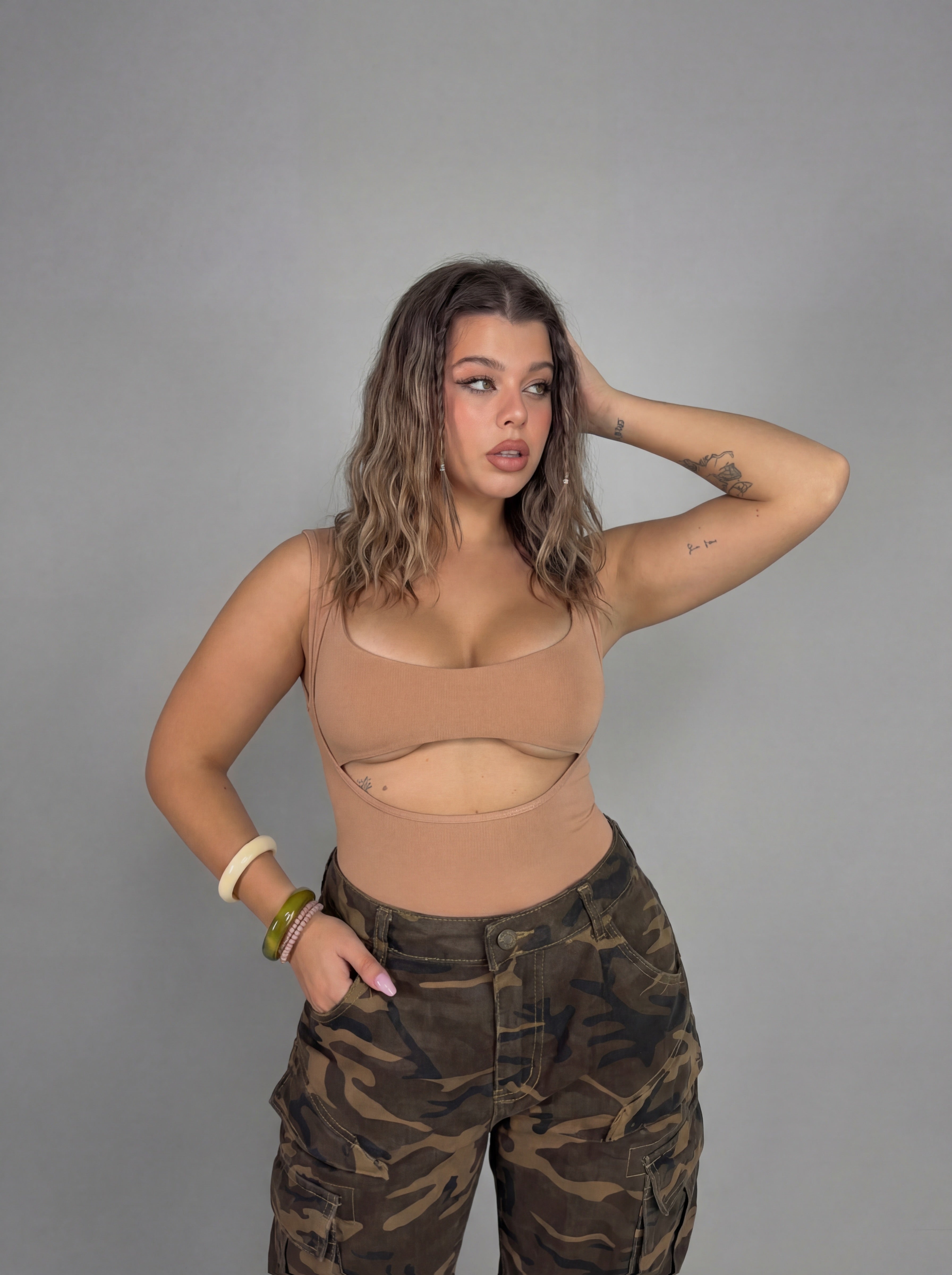 CURVY FIT - Subtle Top - Beige