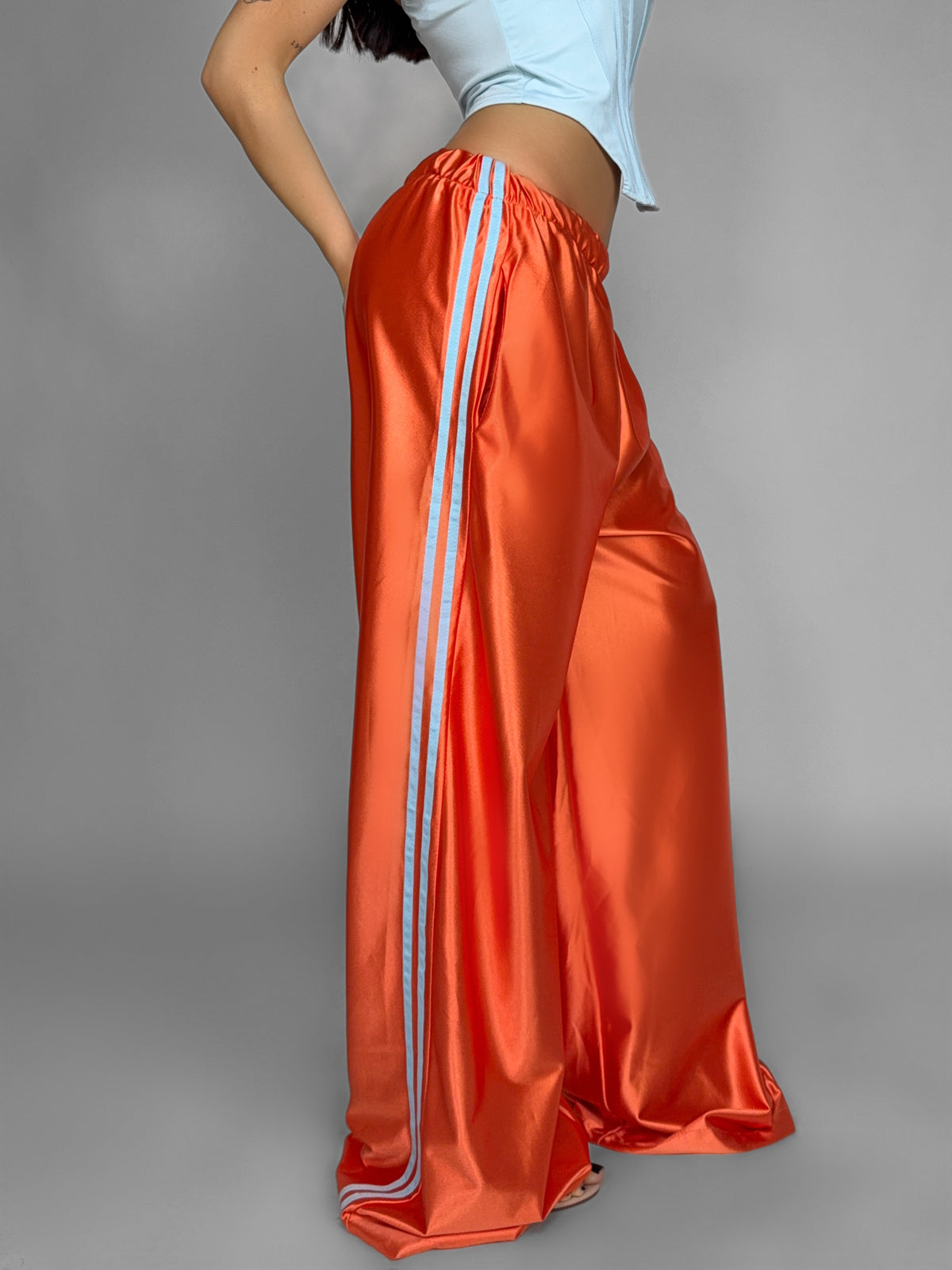 Shiny Side Trousers - Orange