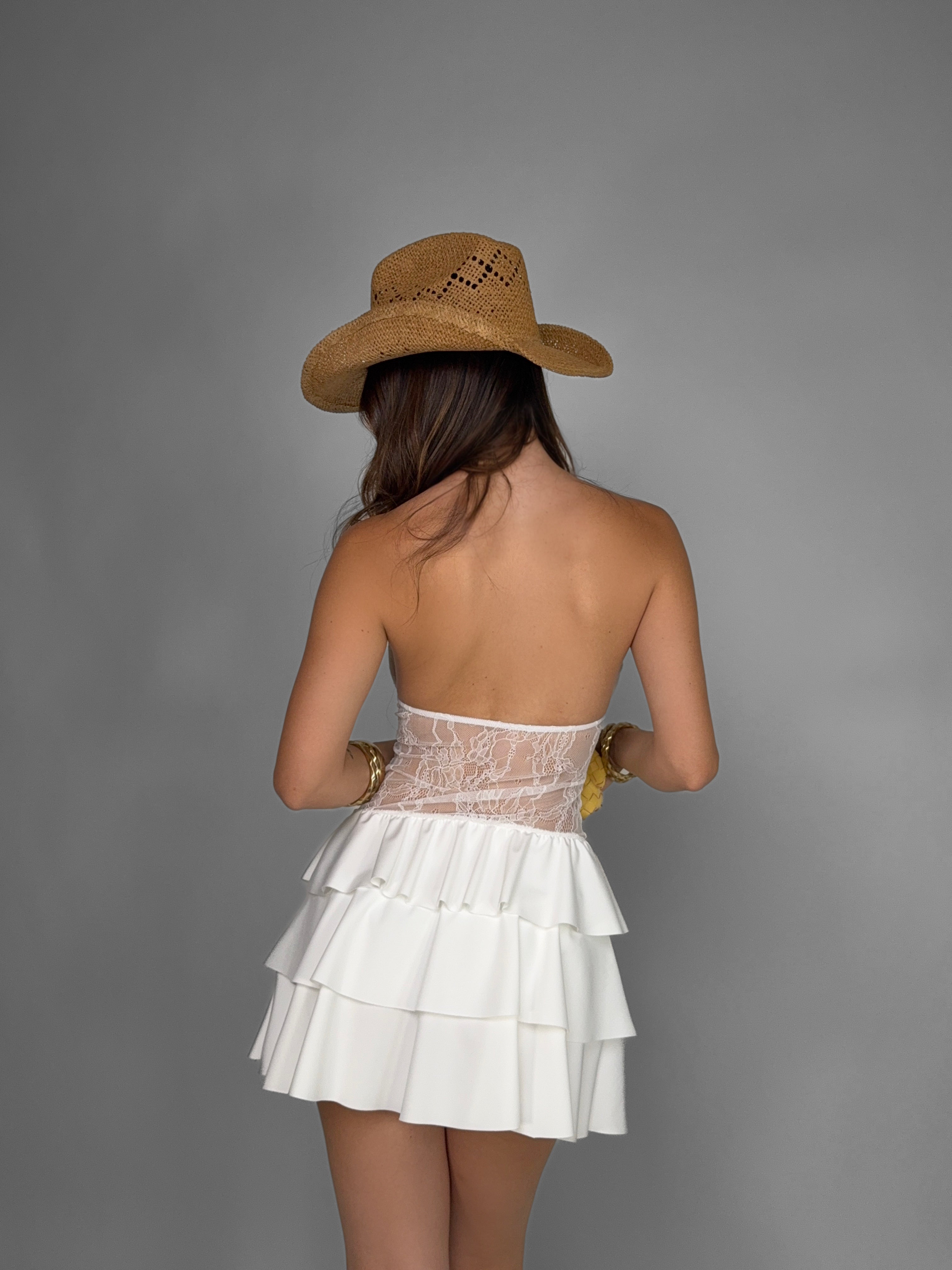 Tuta Flowy Lace-White