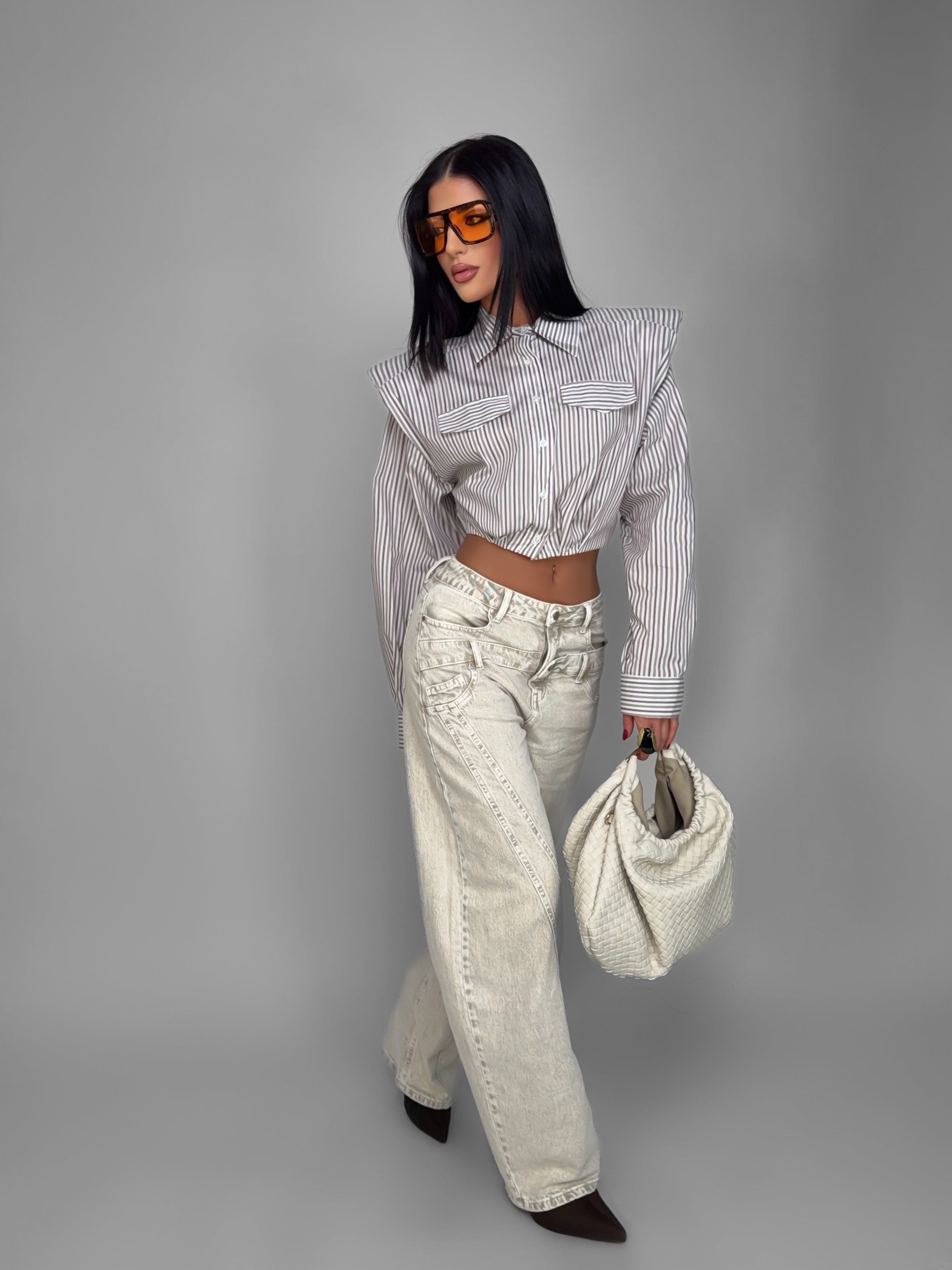 Total Look Stripe Crop Cherry