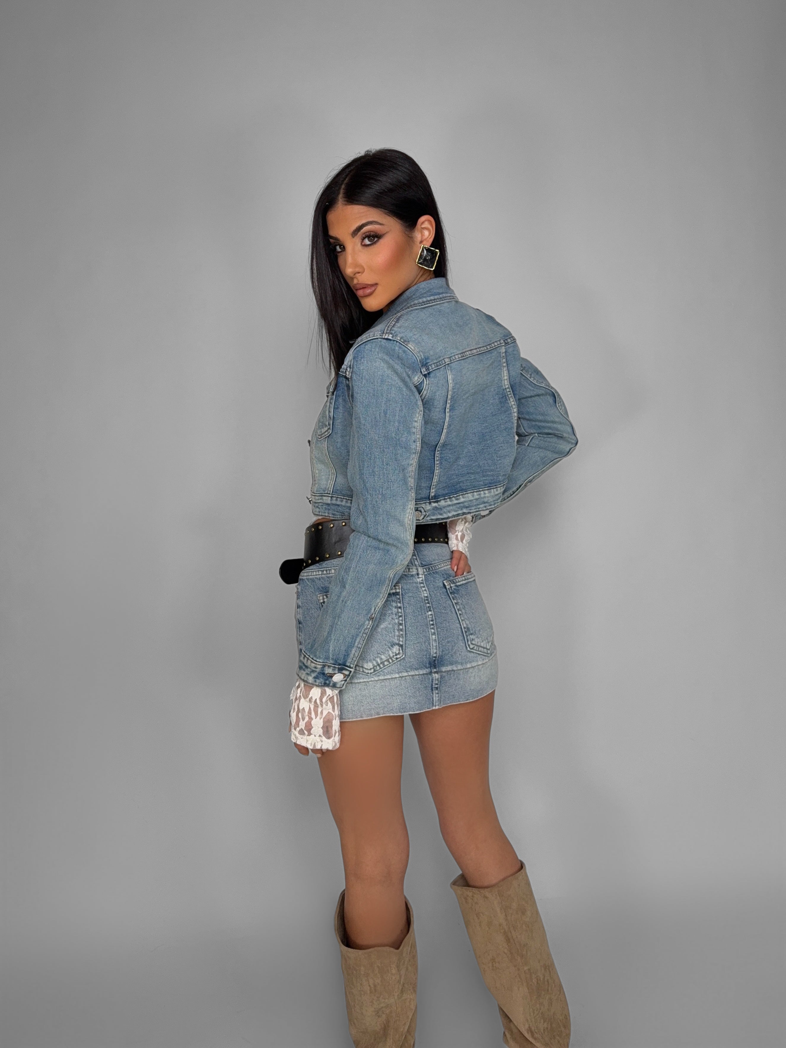Giacca Cropped Denim