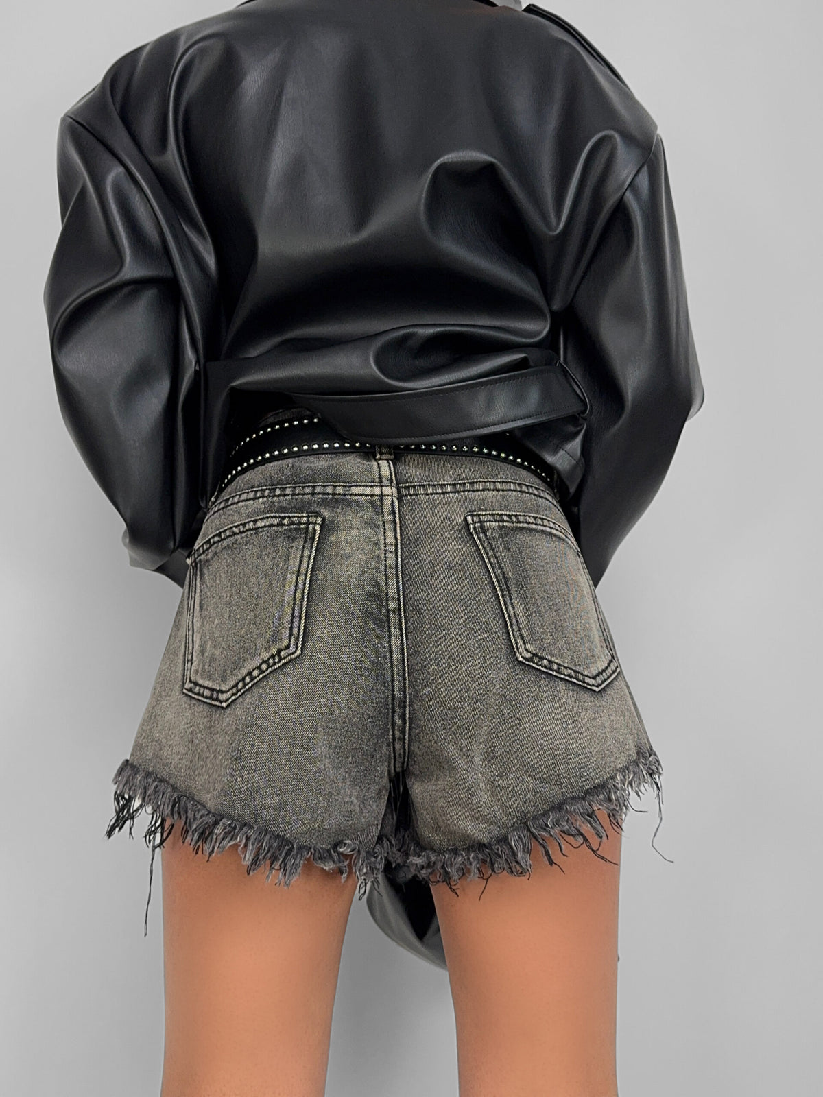 Shorts Jeans Frayed - Black