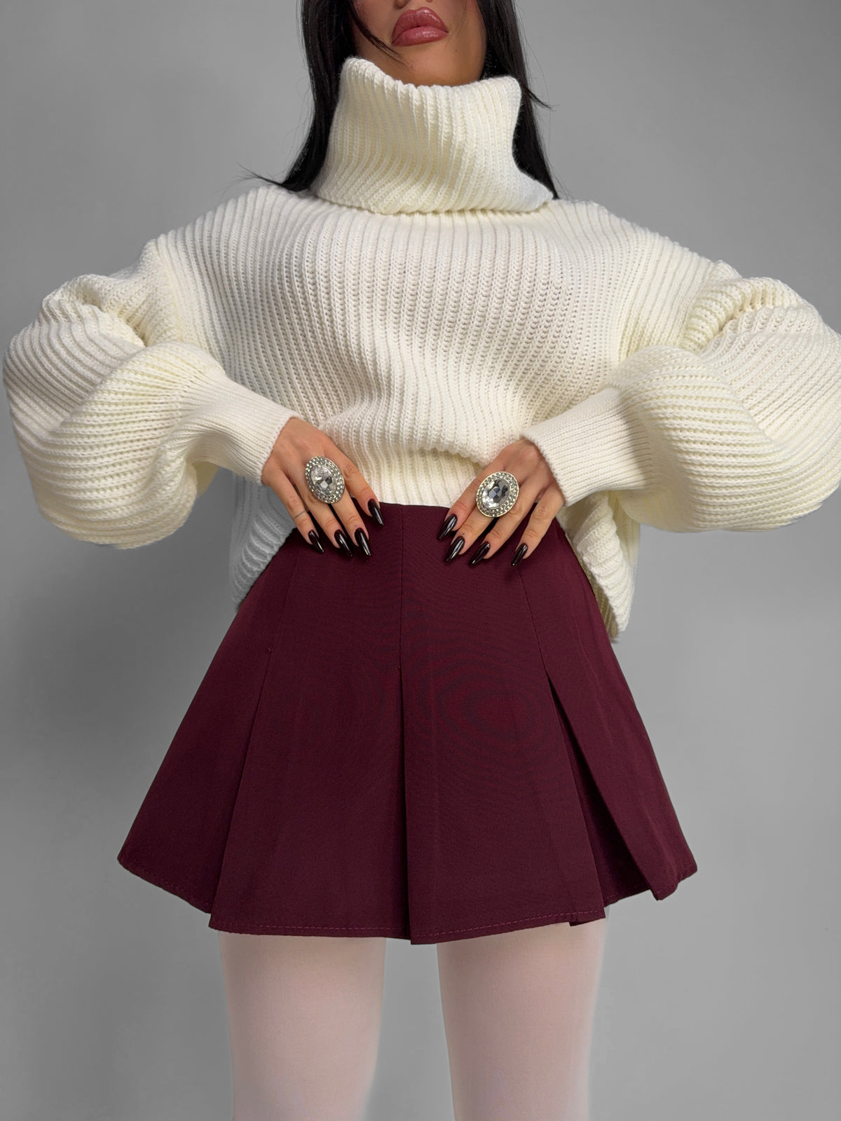 Gonna Minimal Skirt-Cherry red