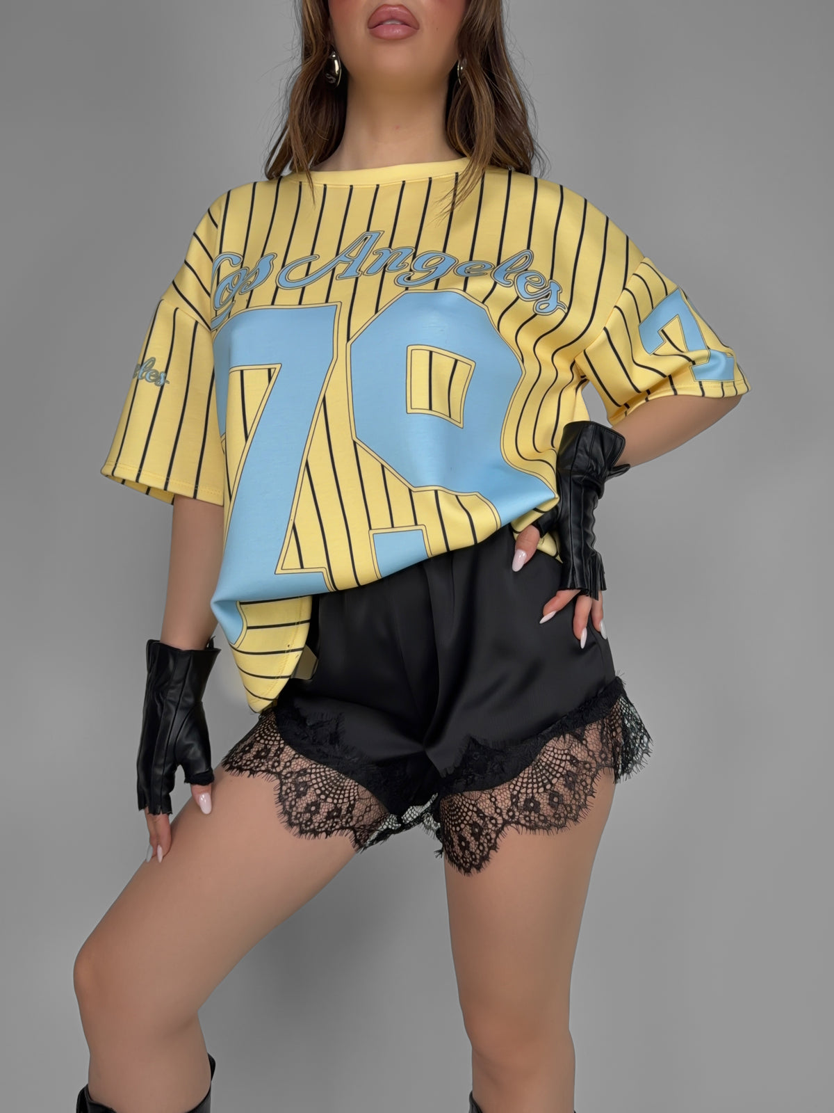 Shorts Lace Insert-Black