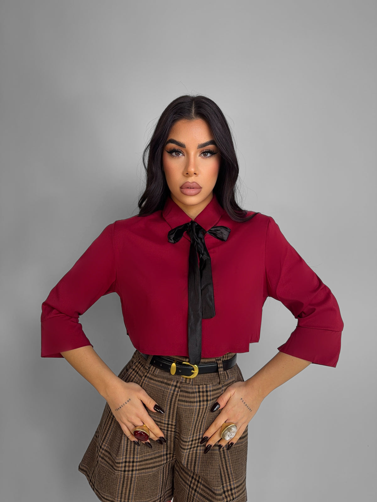 Camicia Rouge Detail-Cherry red
