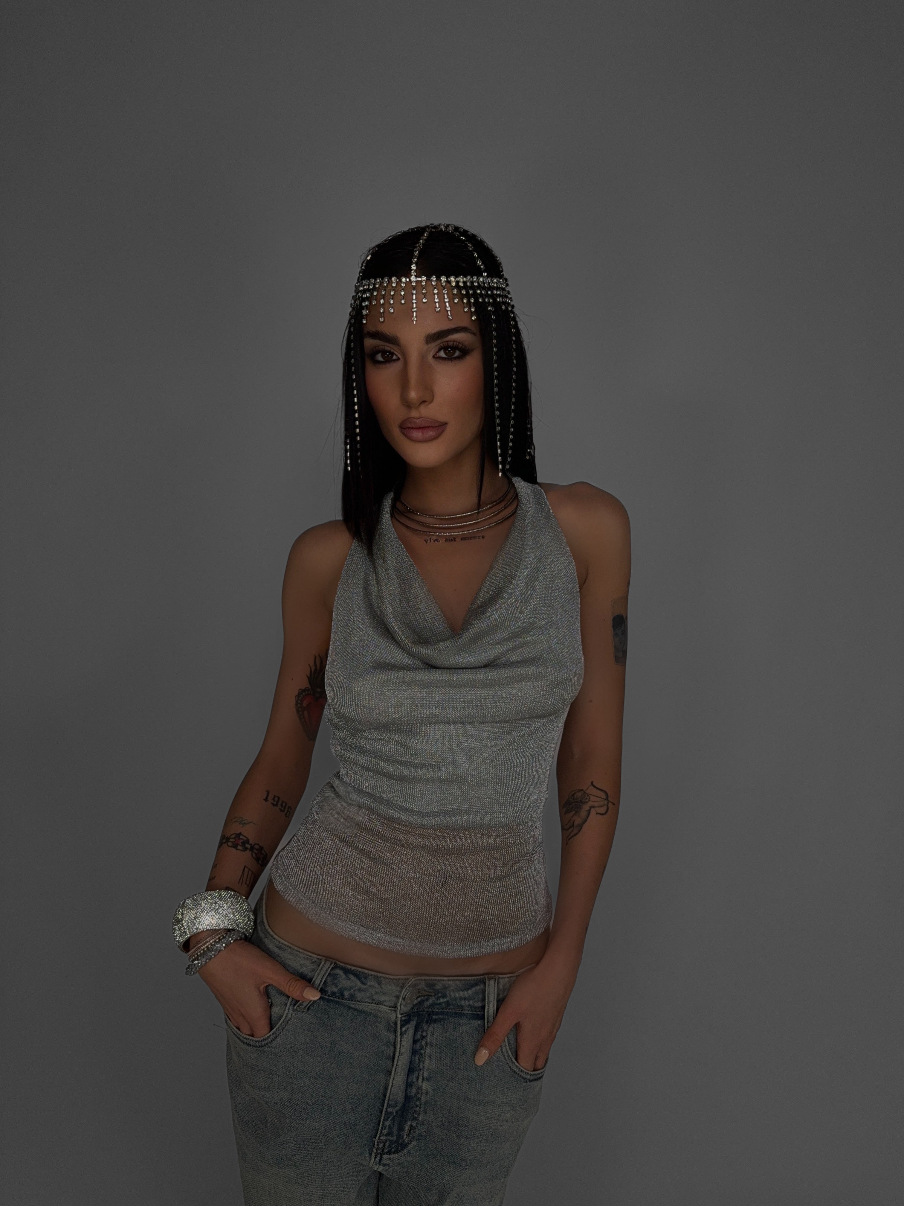 Top Velour-Grey