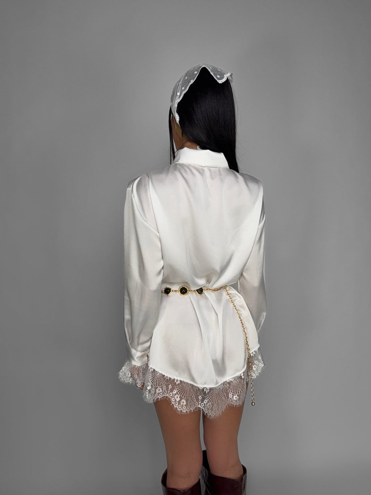 Lace Layer Dress - White