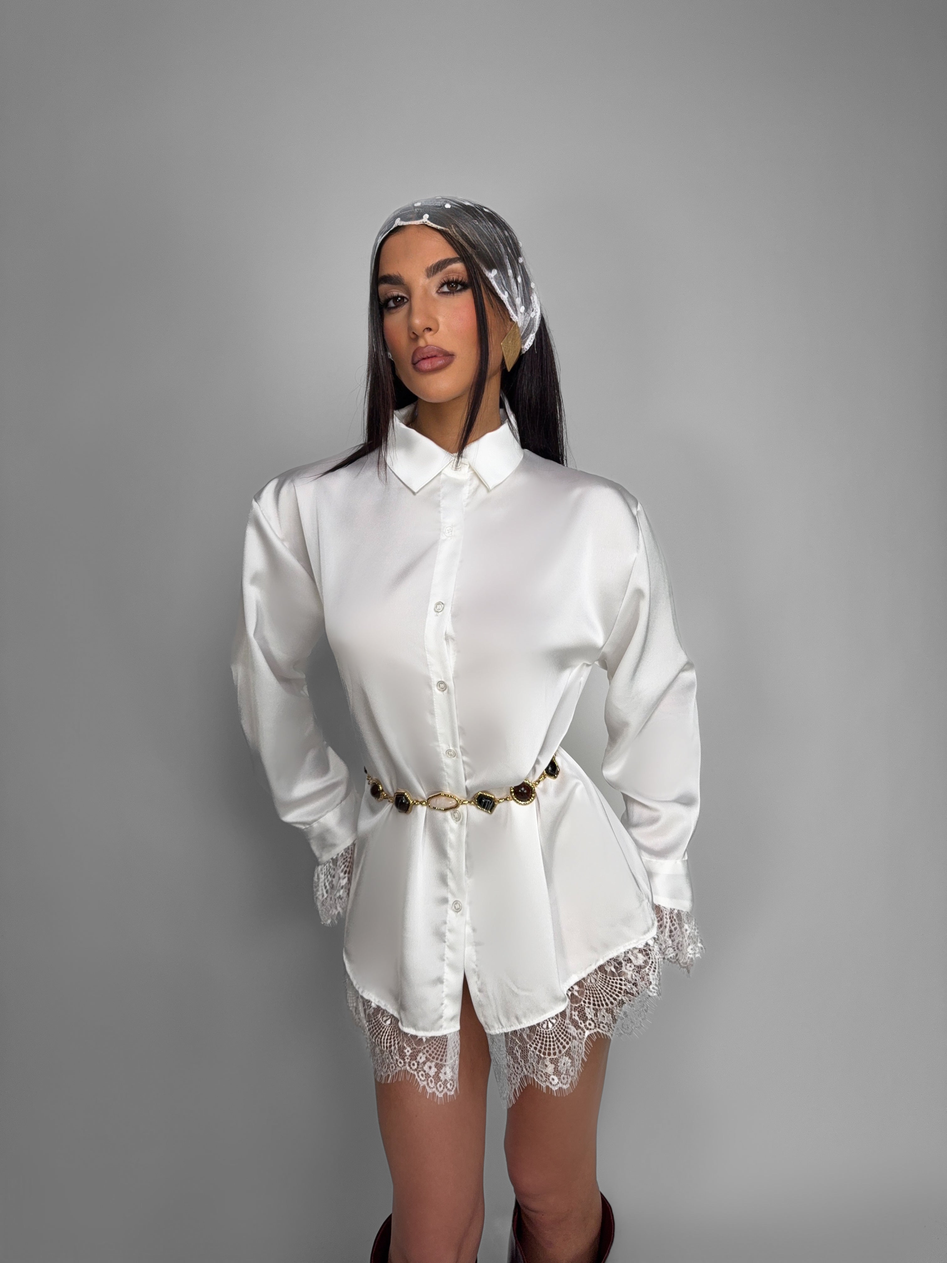 Lace Layer Dress - White