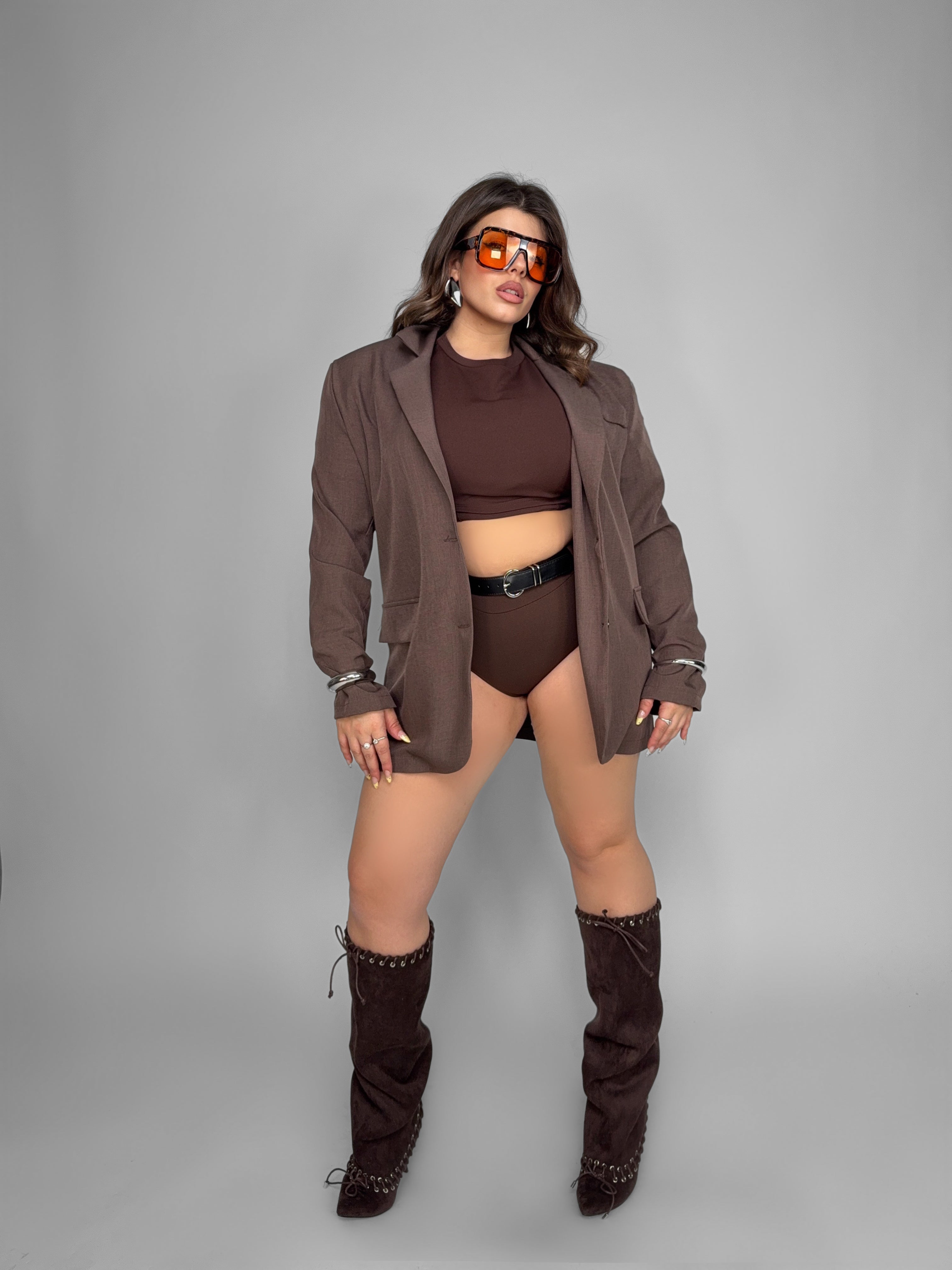 Total Look Brown Longline