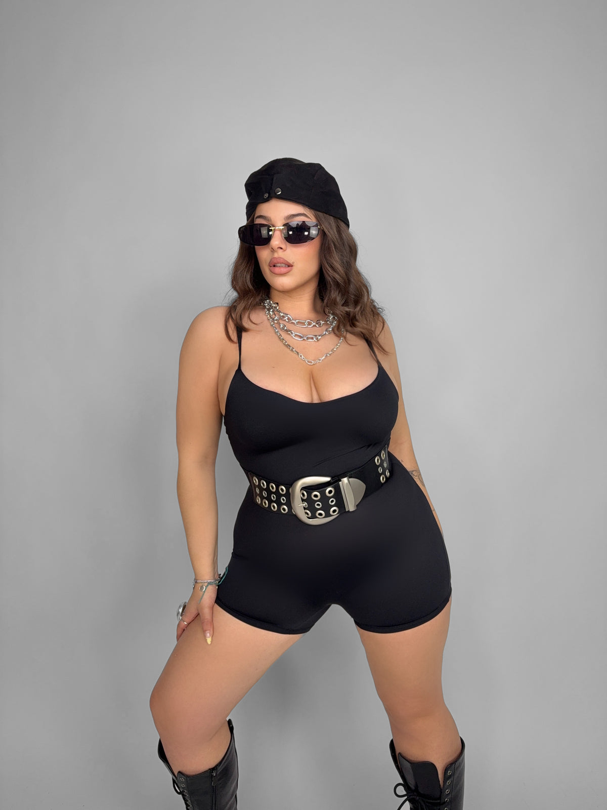 CURVY FIT - Minimalist Black Jumpsuit