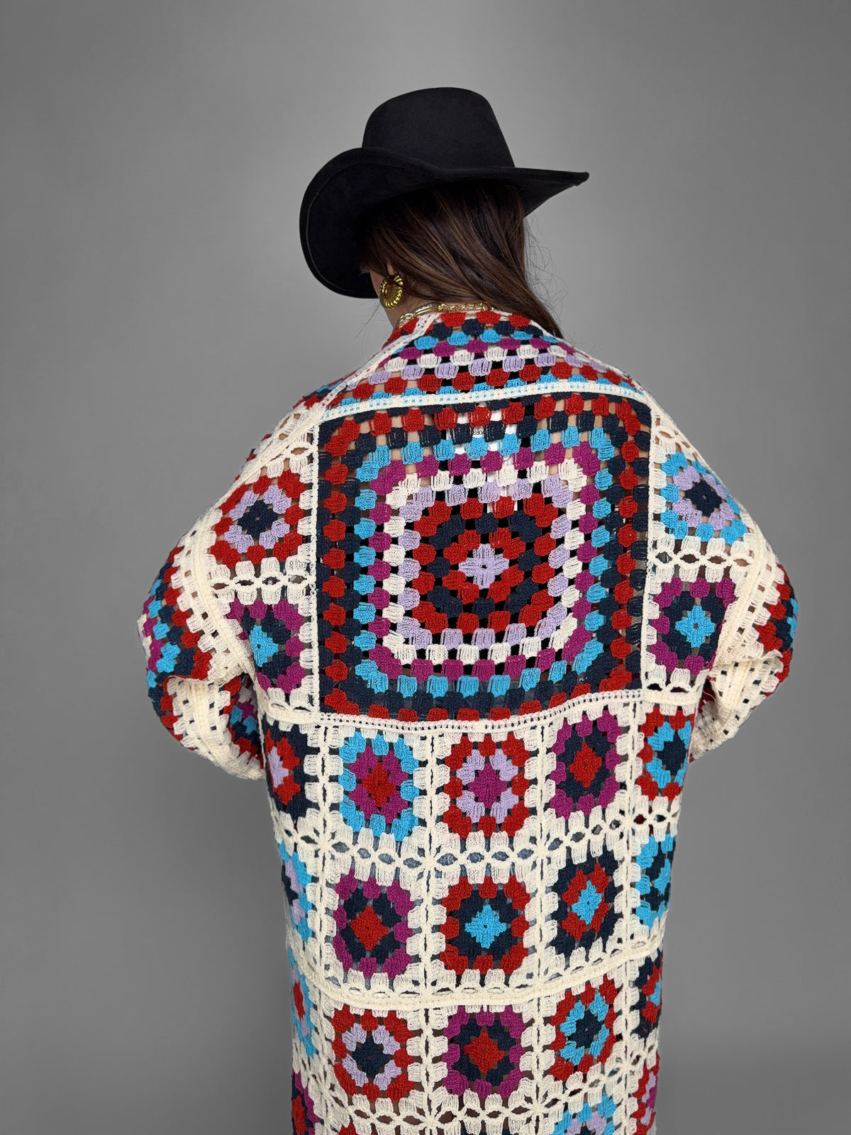 Maxi Tribal Crochet Cardigan