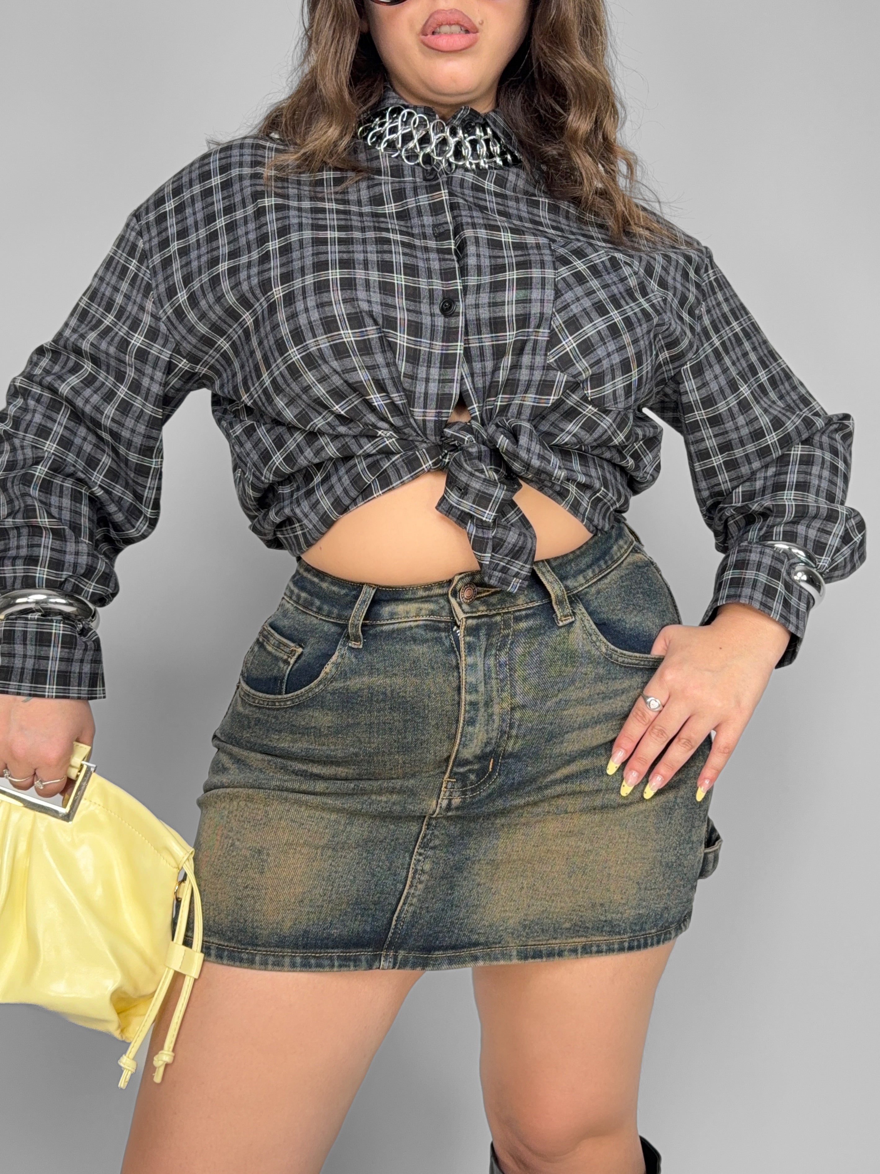 CURVY FIT - Raw Denim Skirt