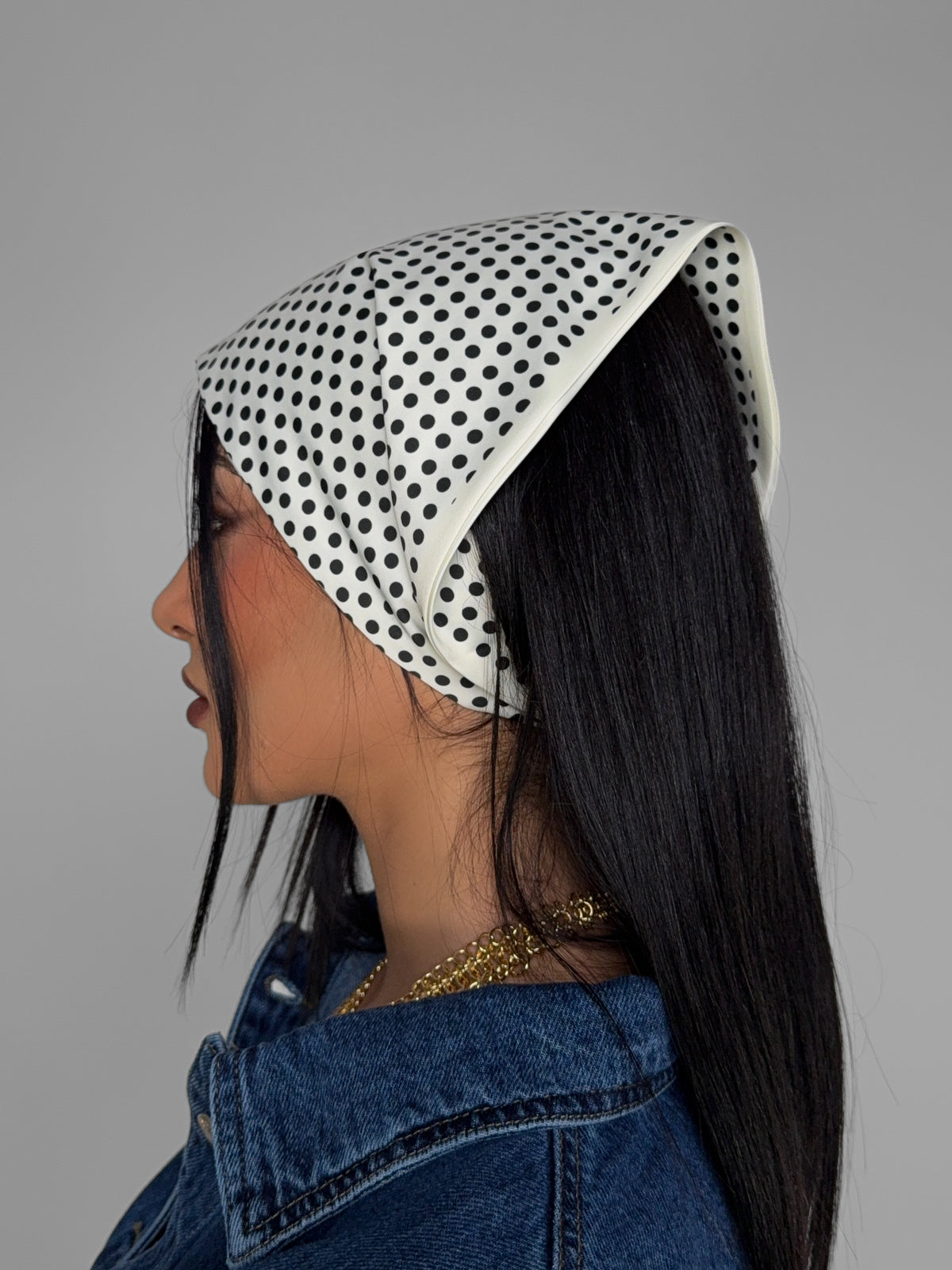 Polka Dot Bandana-White