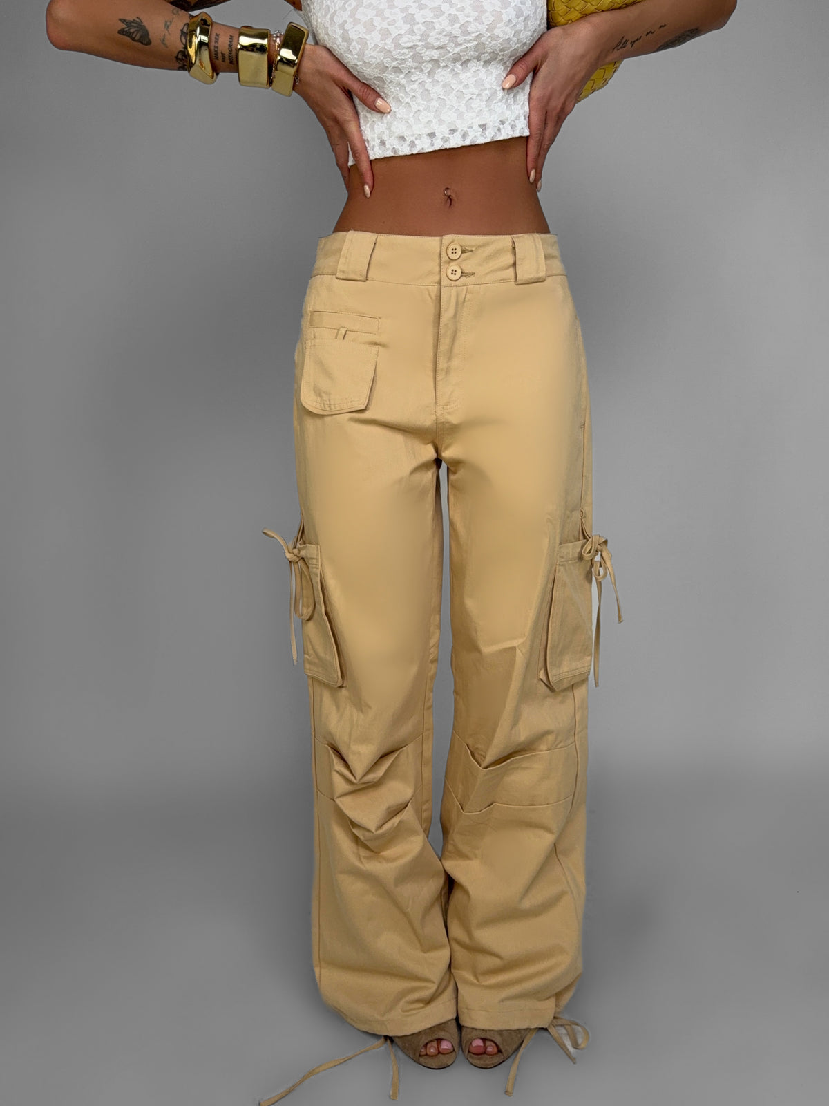 Sweet Bow Trousers - Beige