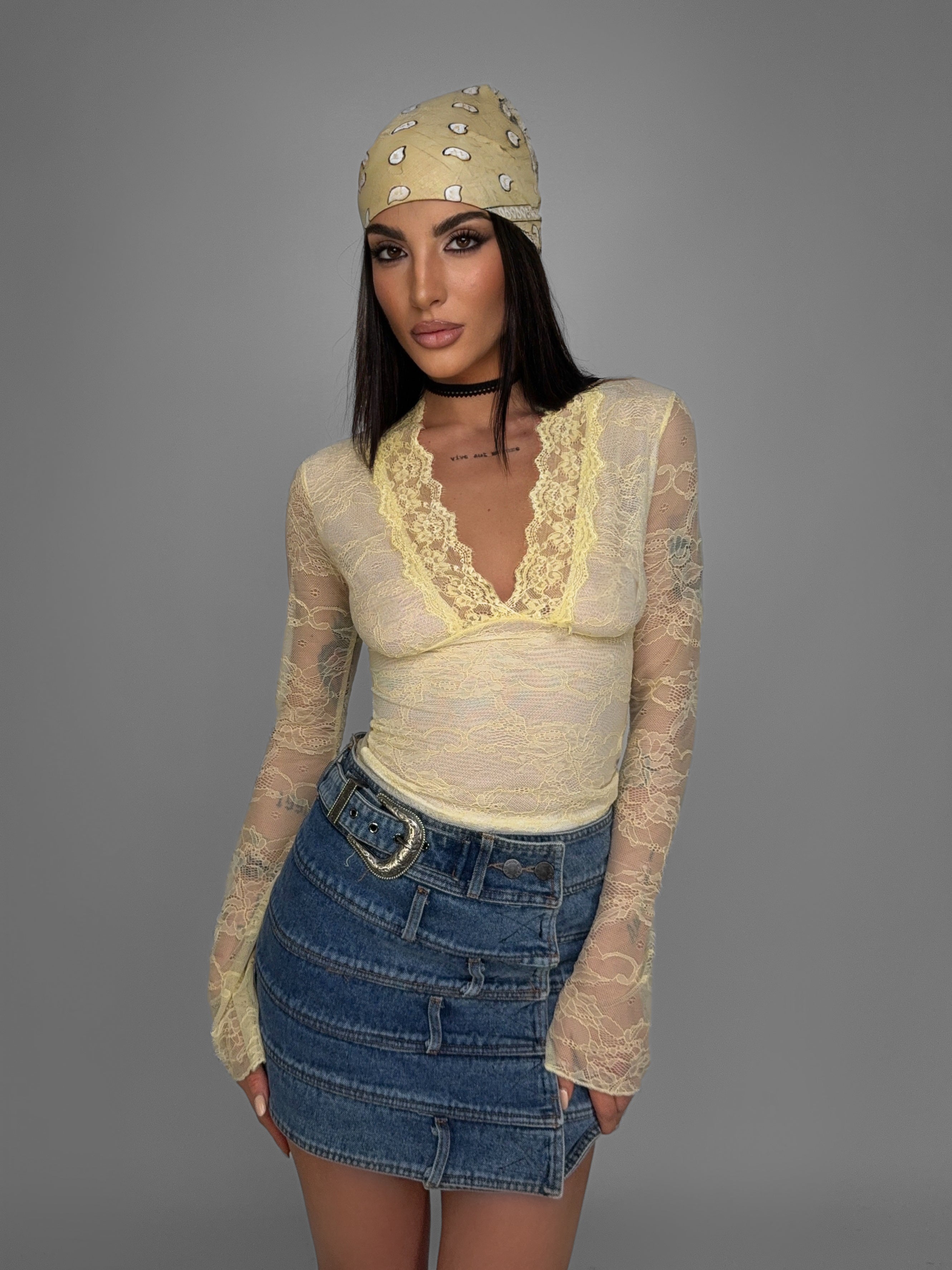 Top Lace Edit-Yellow