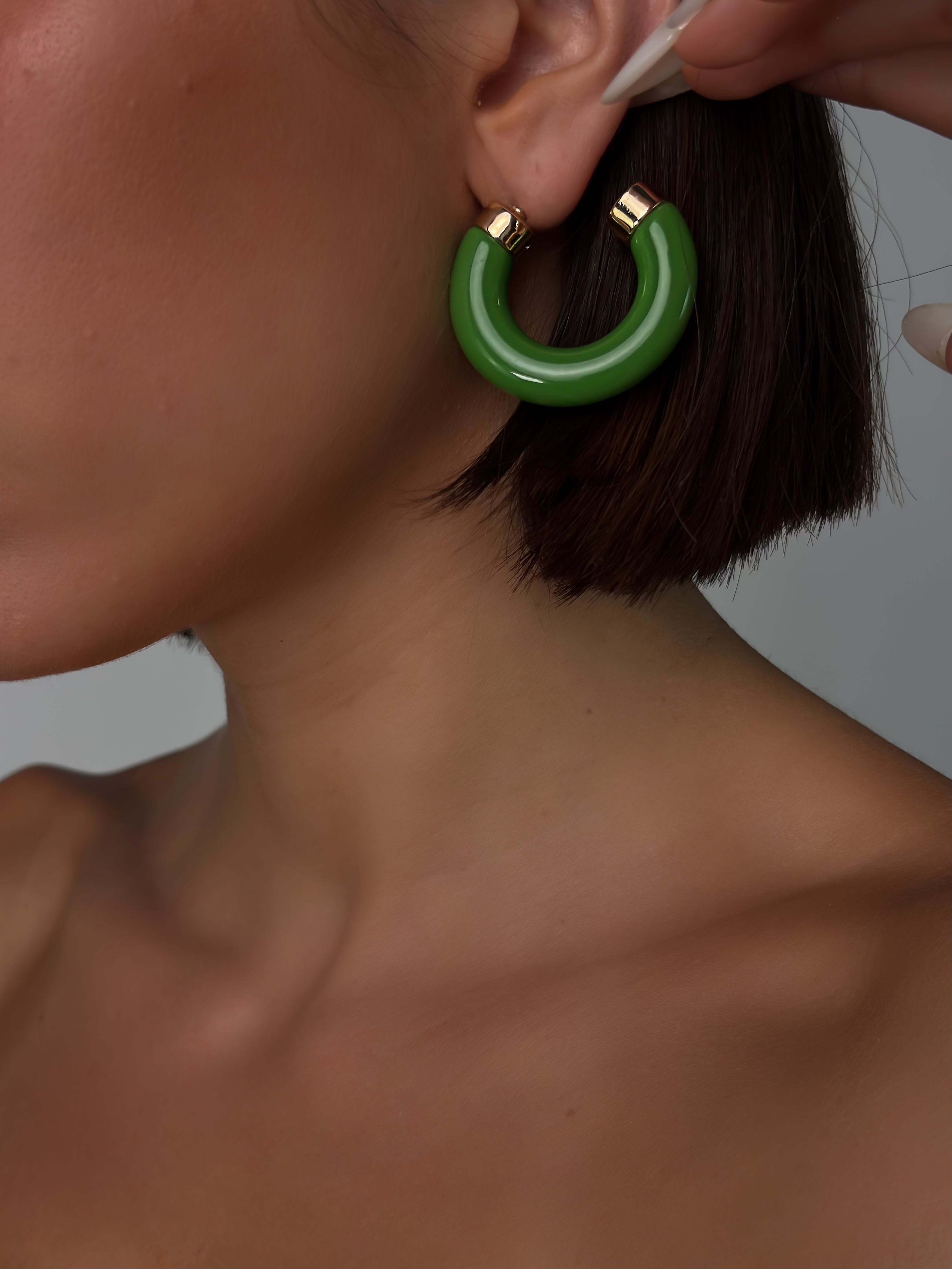 Hoop Earrings - Green