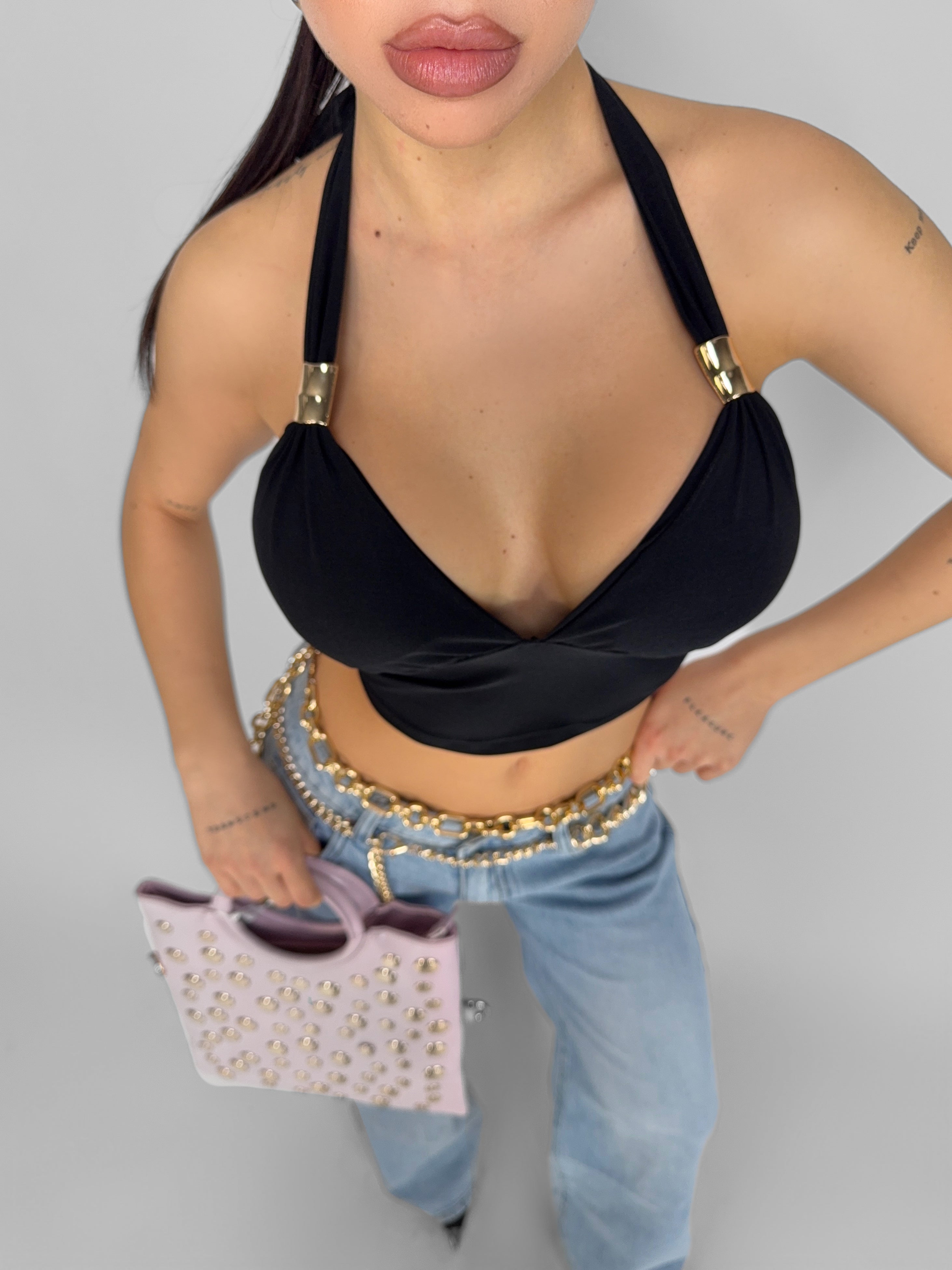 Top Gold Line - Black