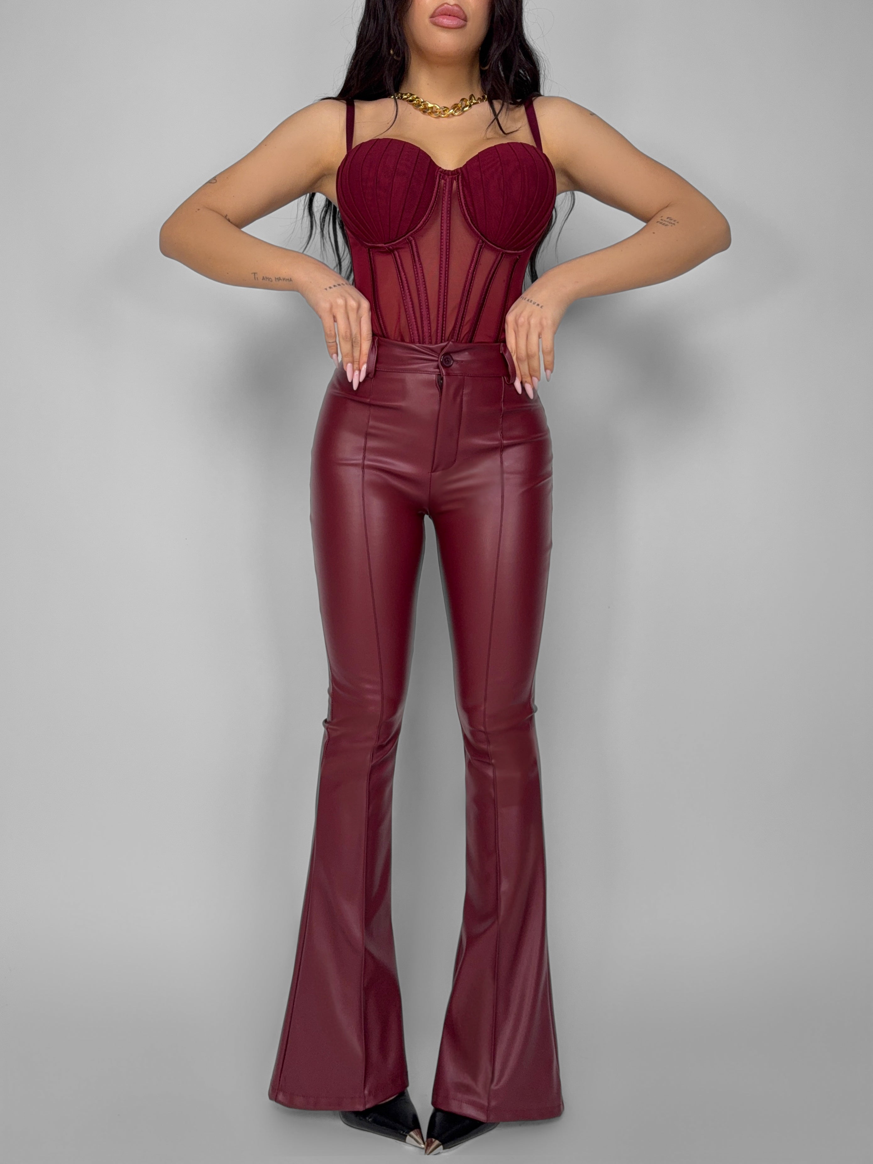 Palace Skin Leather Trousers - Cherry Red