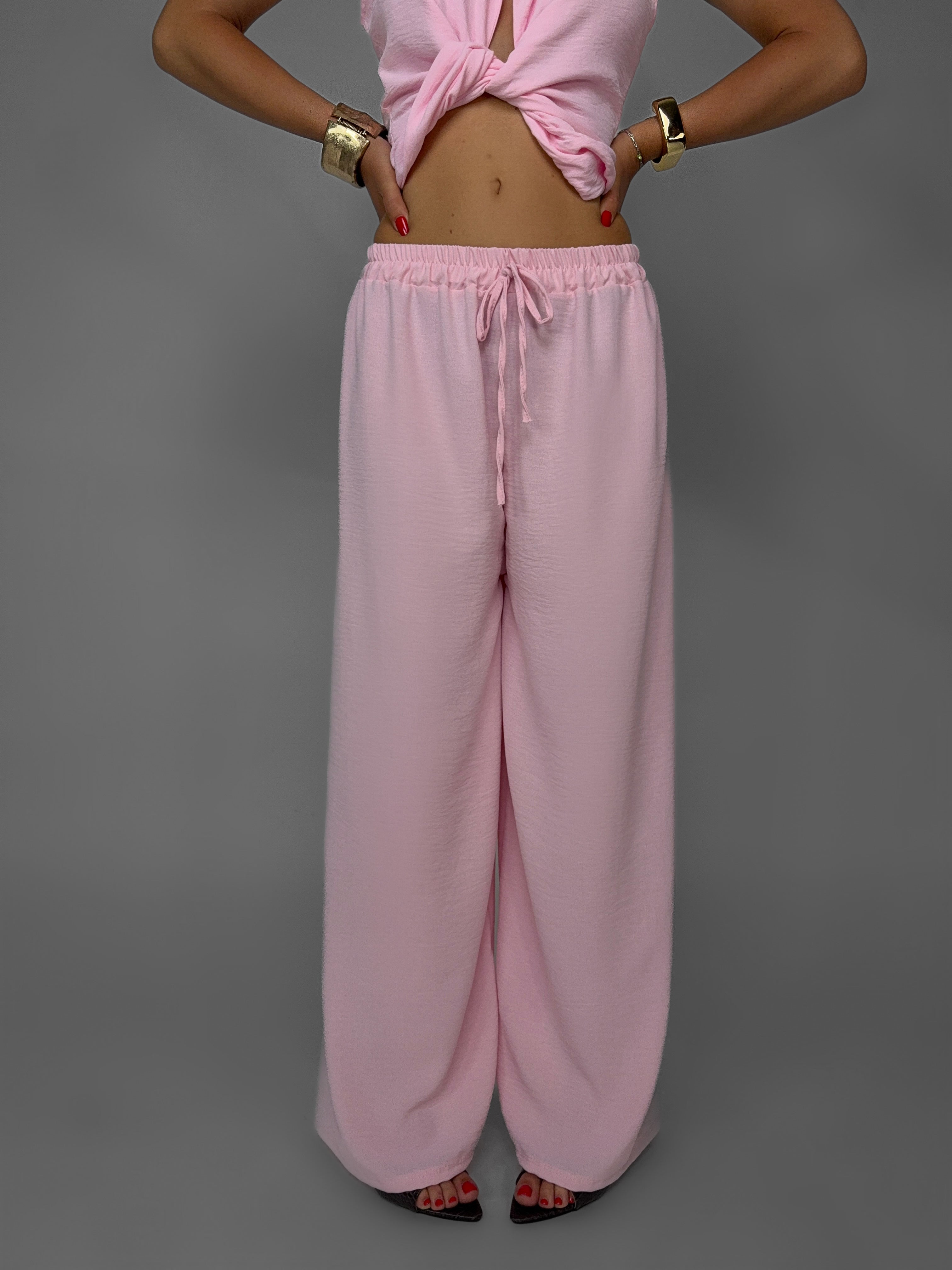 Refined Line Trousers - Pink