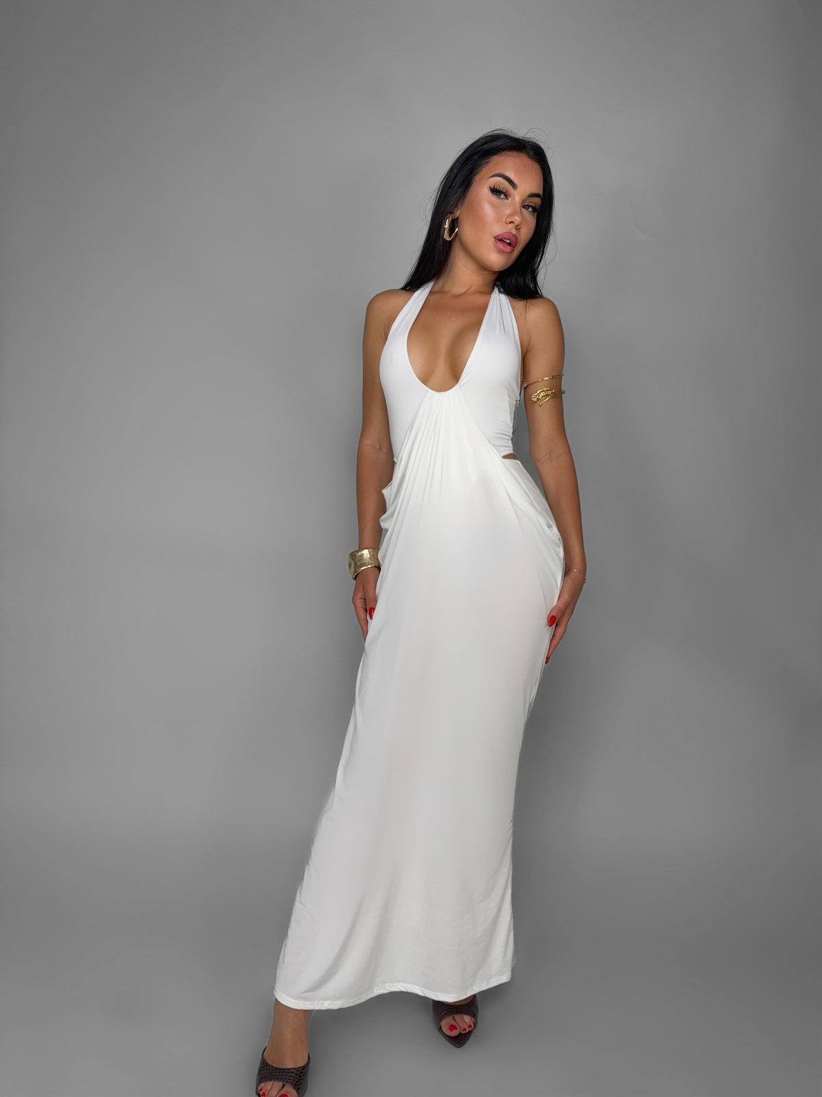 Abito Deep Front-White