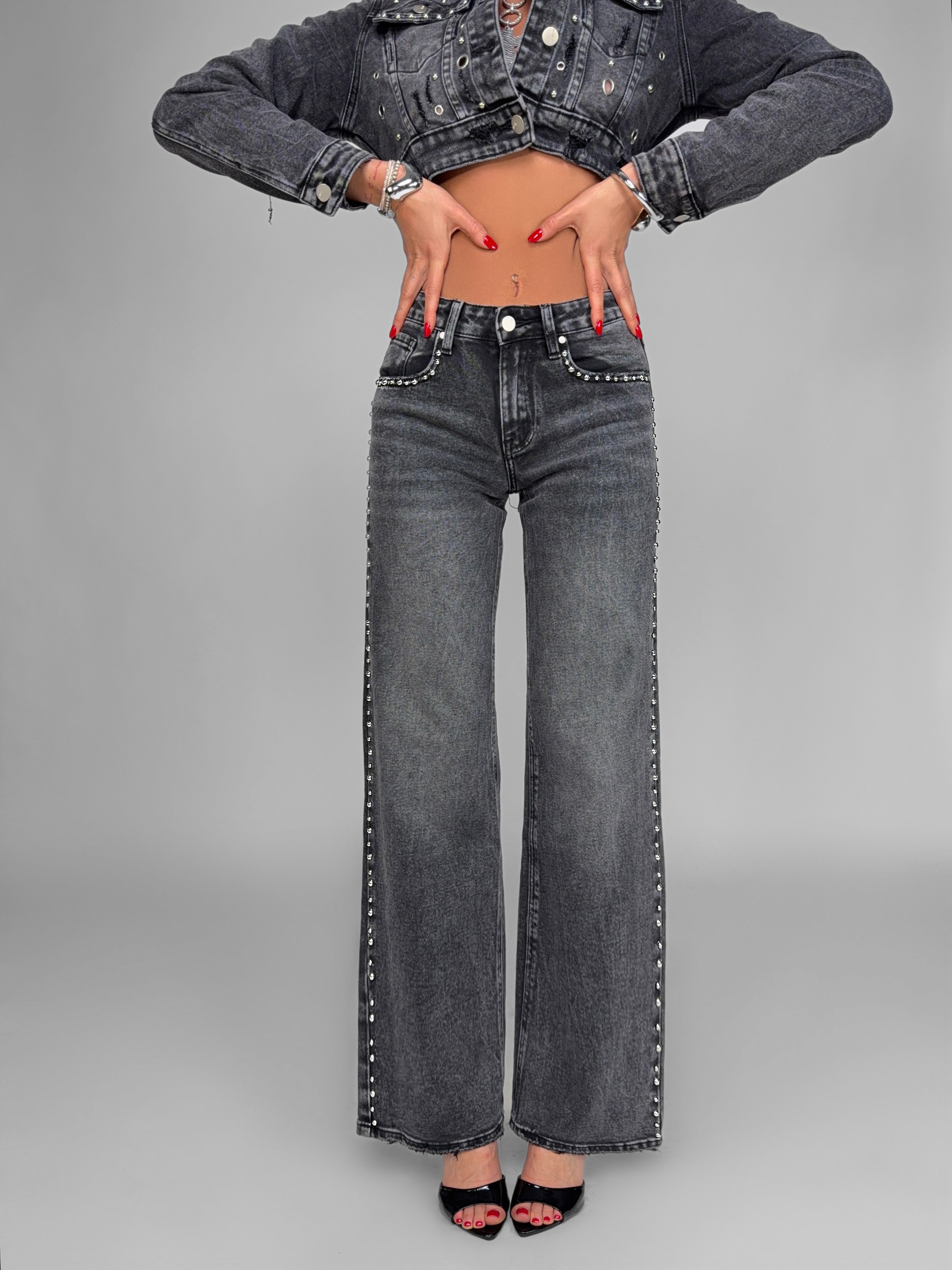 Jeans Stud Line-Grey