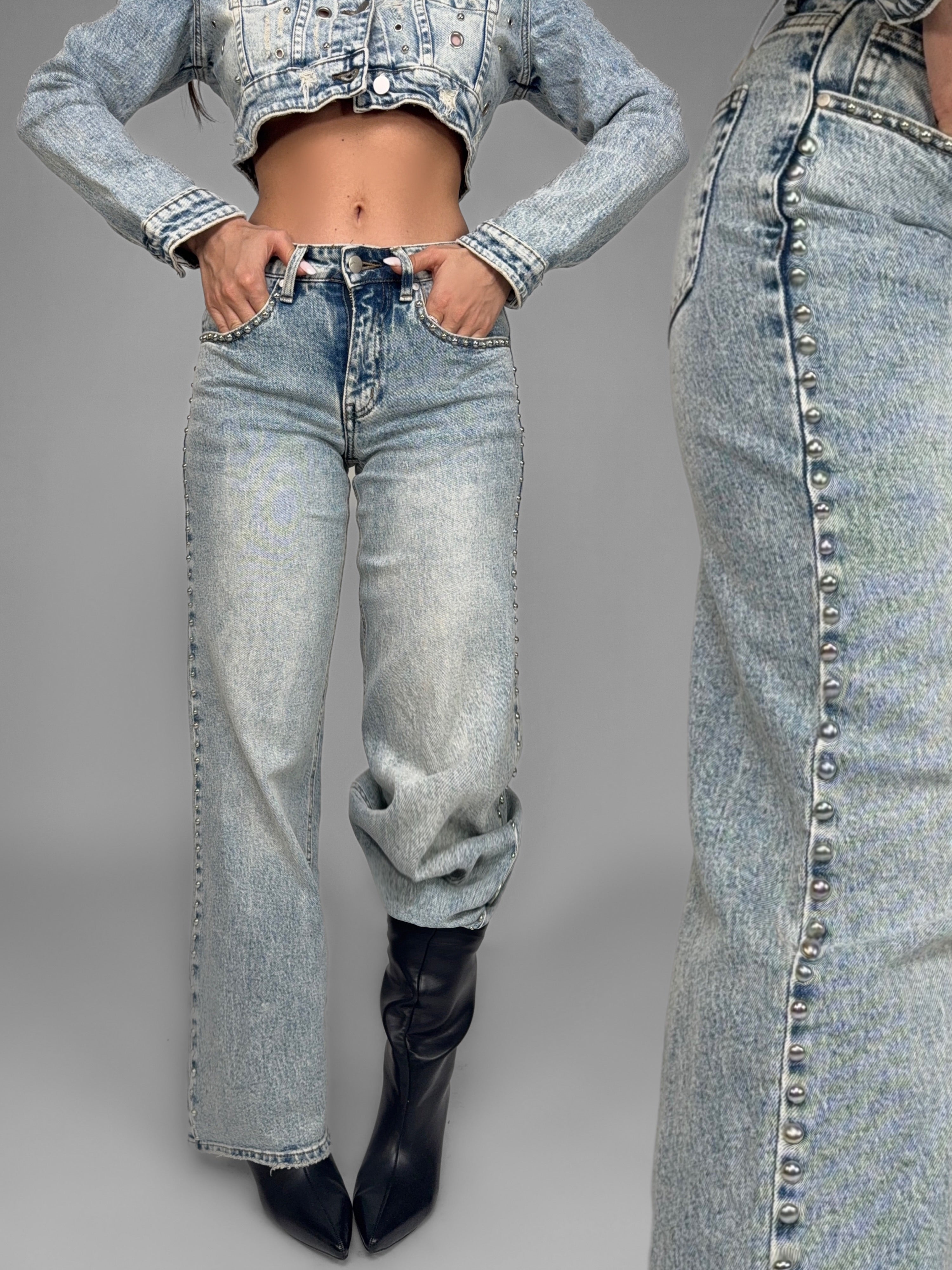 Stud Line-Denim Jeans